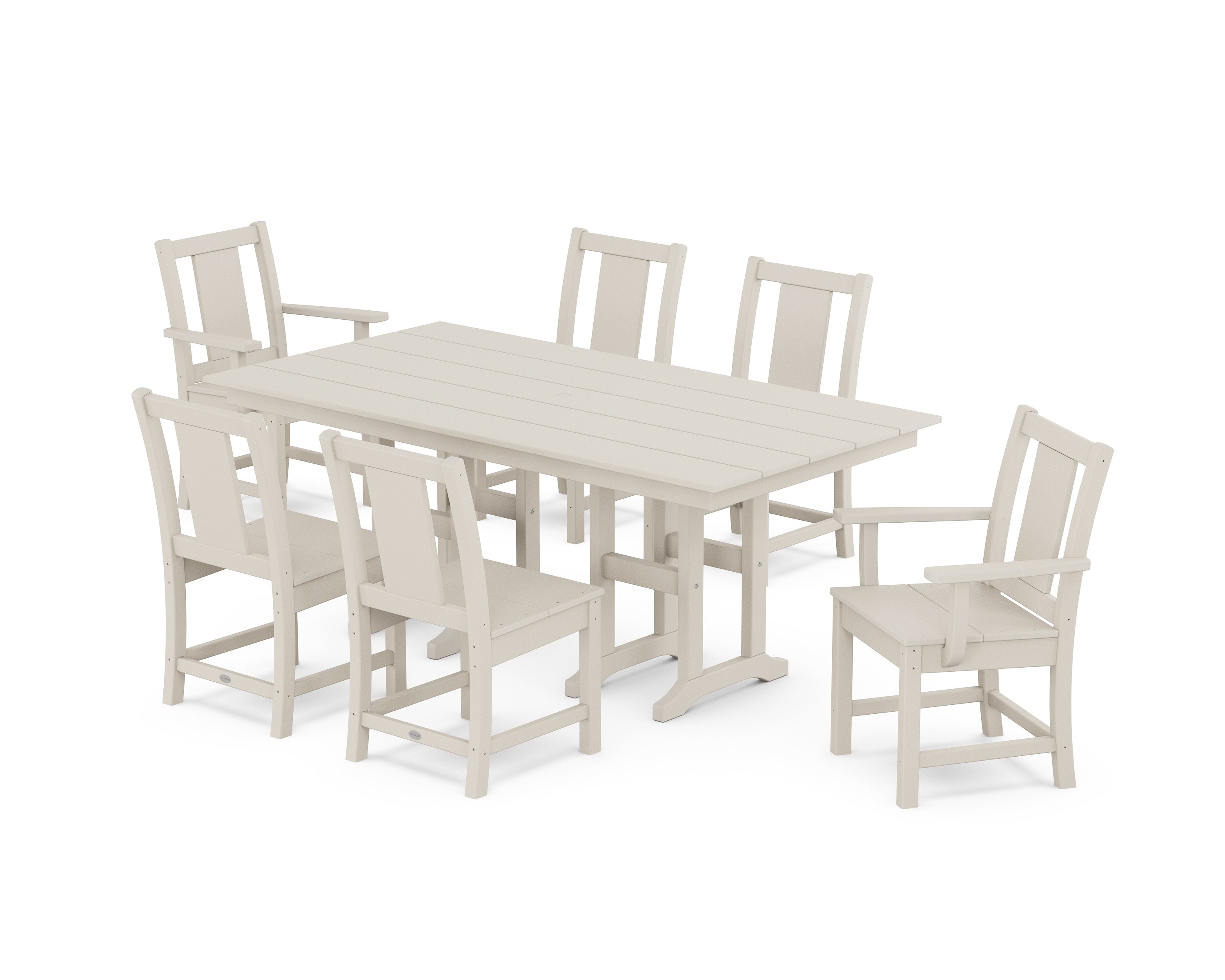 Prairie 7-Piece Farmhouse Dining Set in Sand
