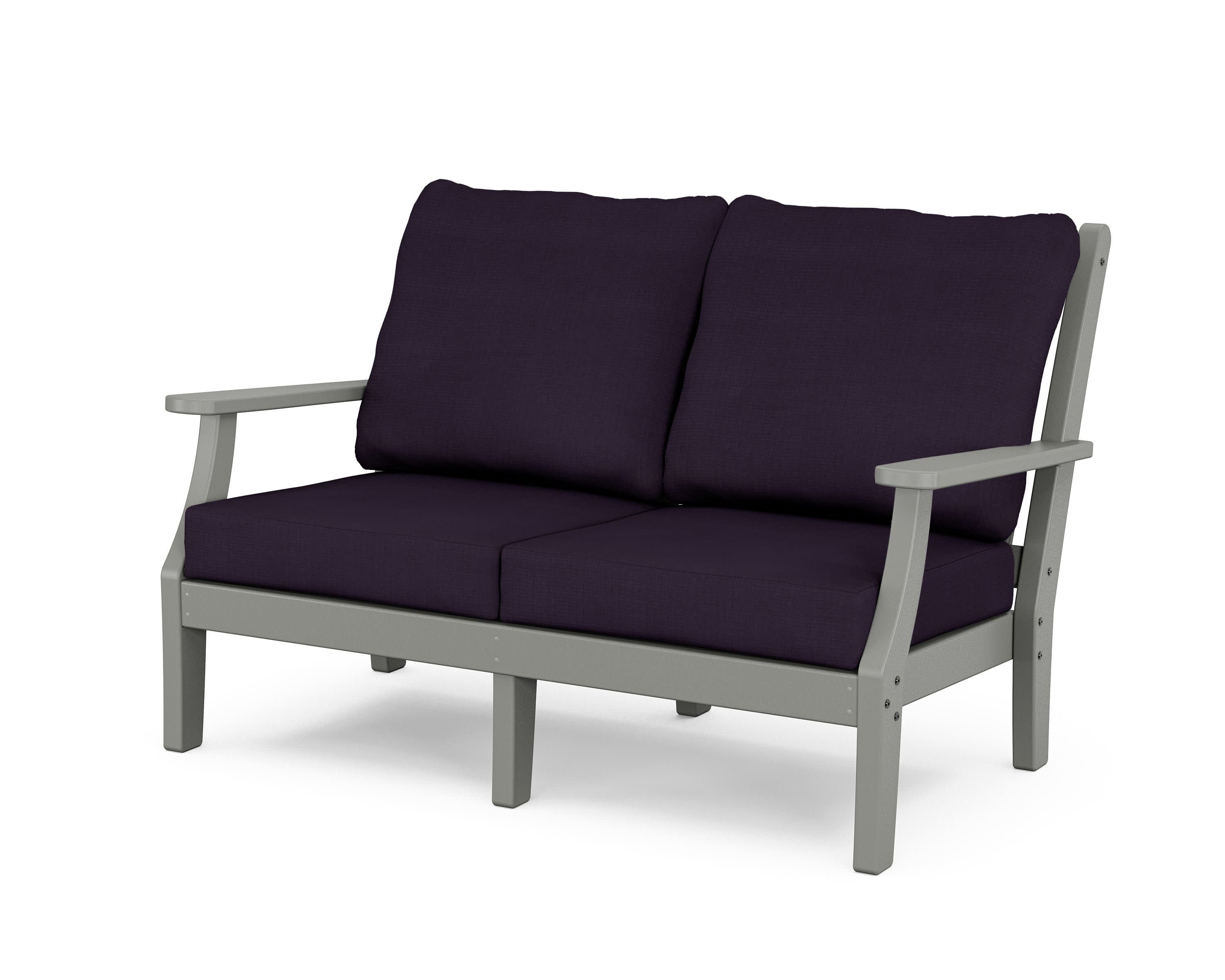 Wovendale Deep Seating Loveseat in Slate Grey / Navy Linen