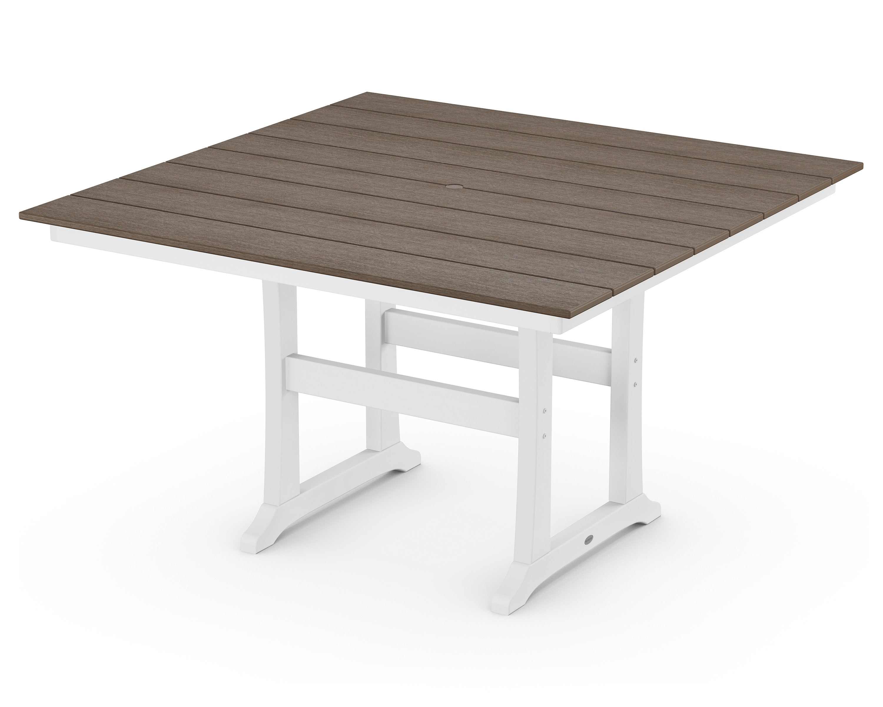 Farmhouse Trestle 59" Counter Table in White / Kona
