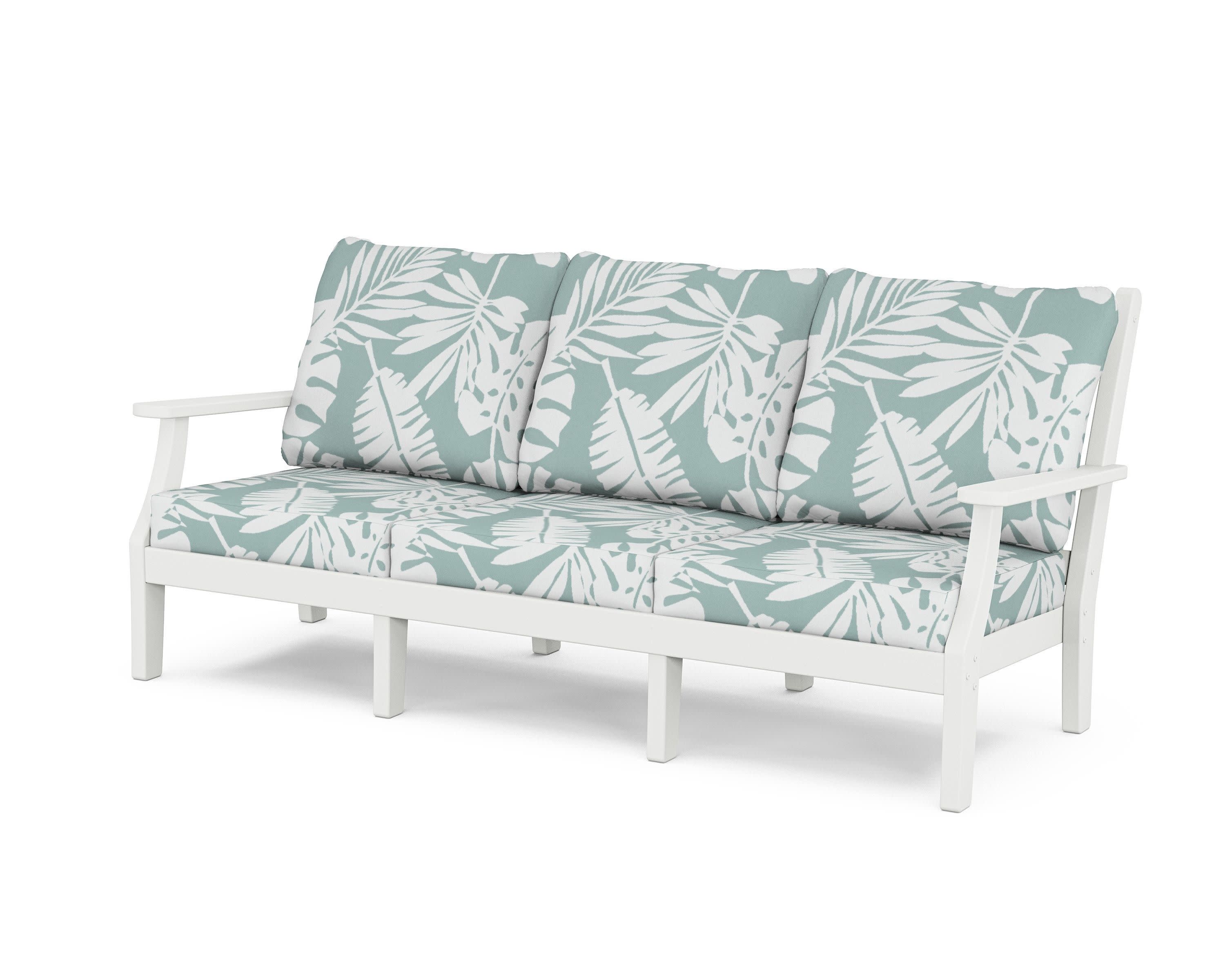 Wovendale Deep Seating Sofa in White / Leaf Glacier Spa