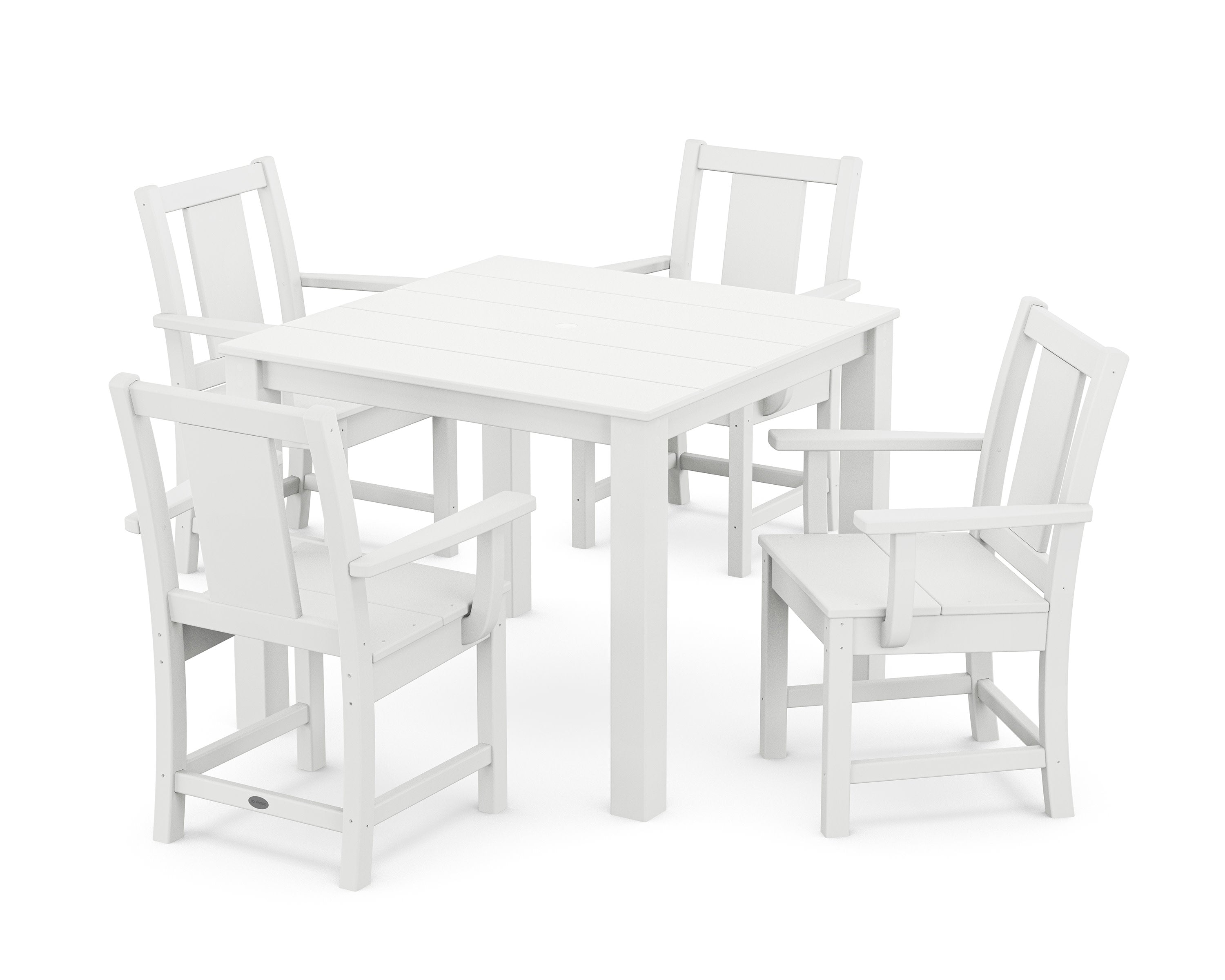 Prairie 5-Piece Parsons Dining Set in White