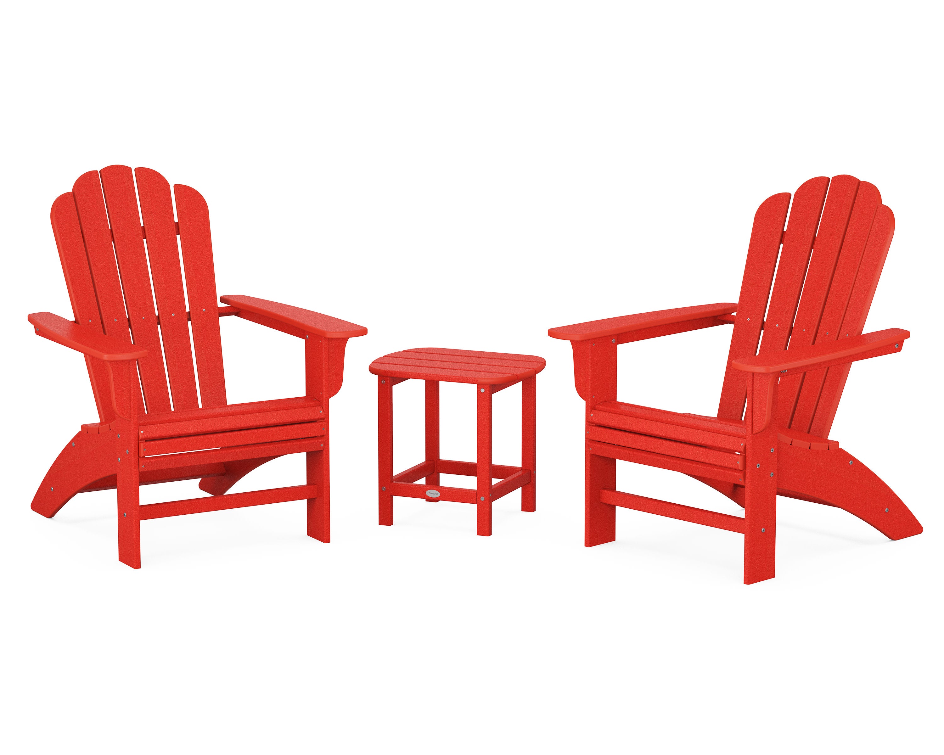 Cottage Curveback Adirondack Chair 3-Piece Set in Sunset Red