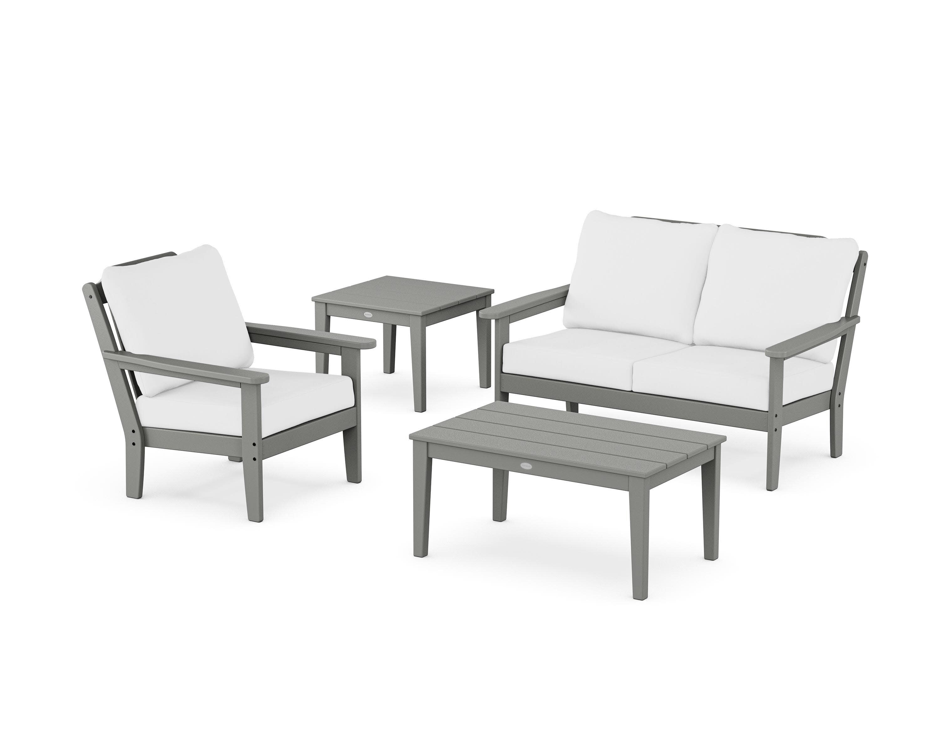 Wovendale 4-Piece Deep Seating Set in Slate Grey / Natural