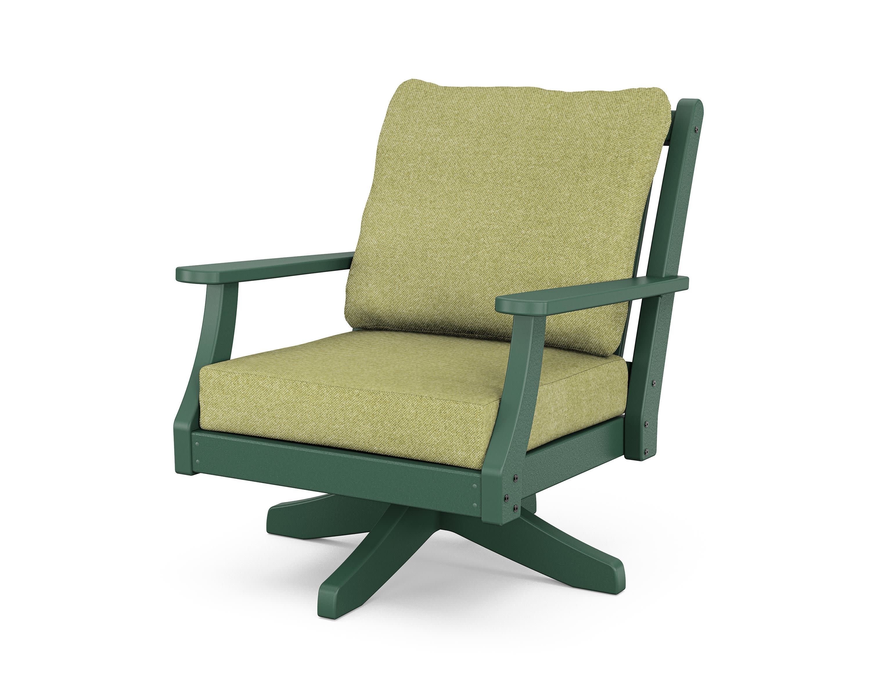 Wovendale Deep Seating Swivel Chair in Green / Chartreuse Boucle