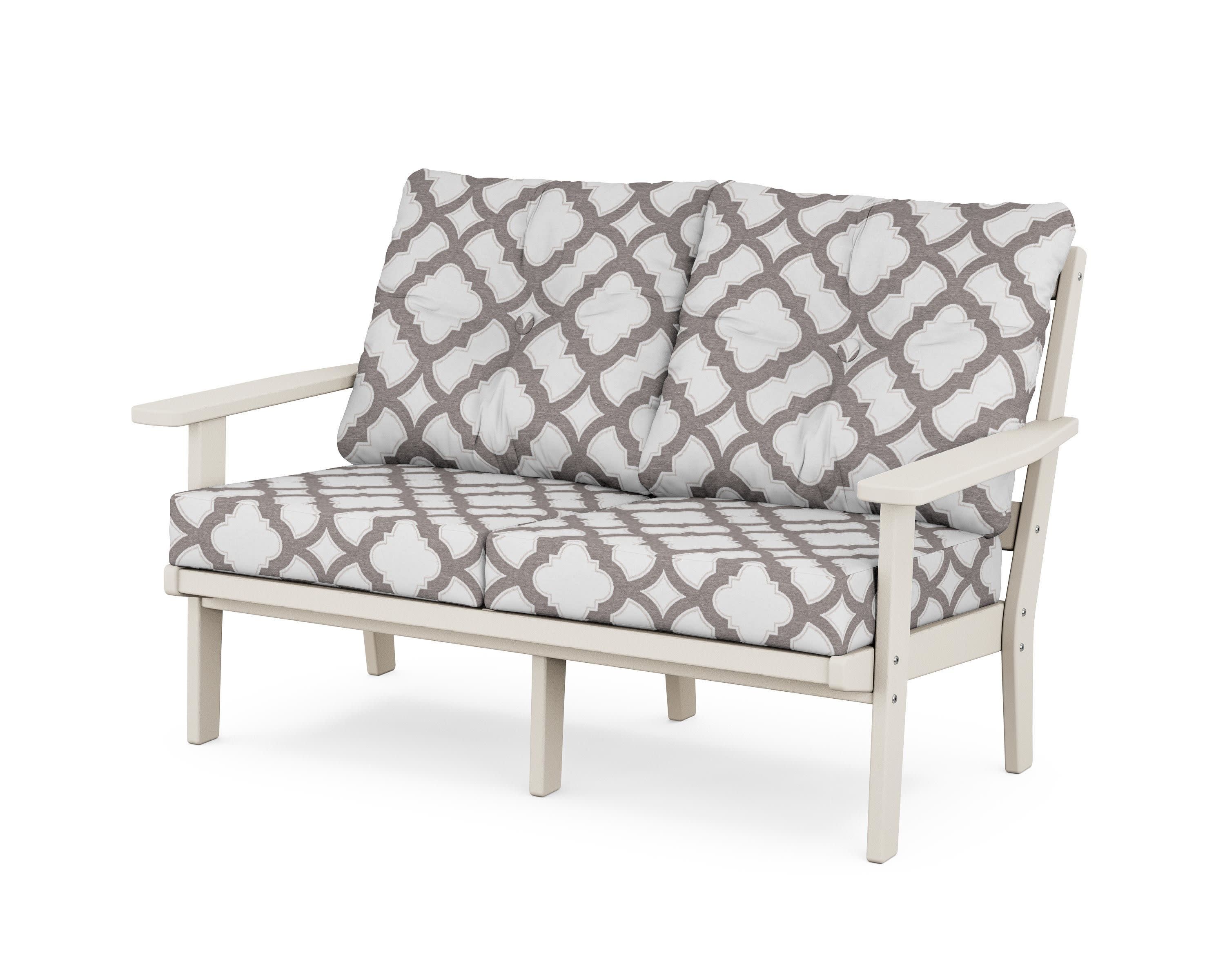 Prairie Deep SeatingLoveseat in Sand / Trellis Grey Mist
