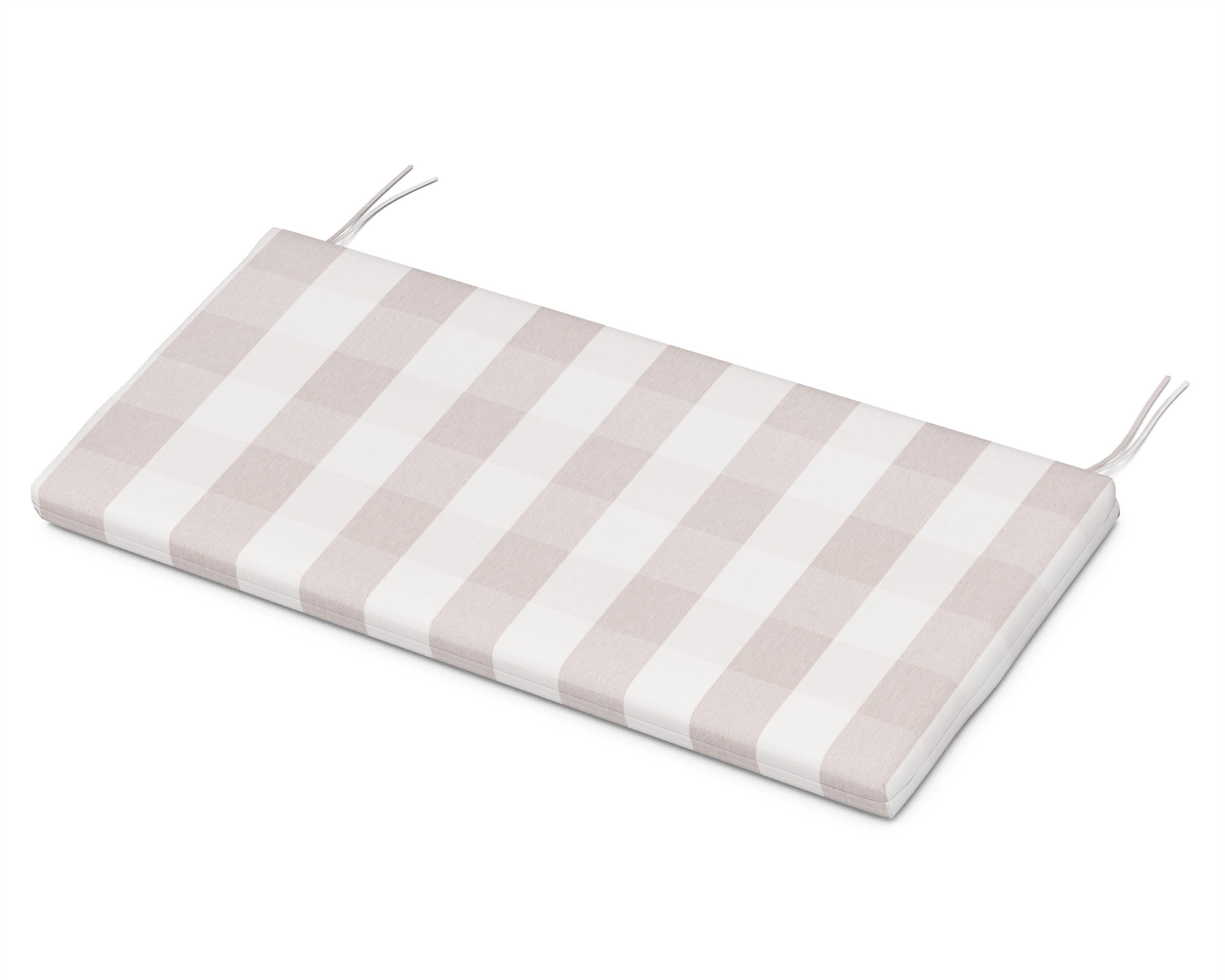 Bench Seat Cushion - 17.25"D x 43.5"W x 2.5"H in Buffalo Plaid Dune Burlap