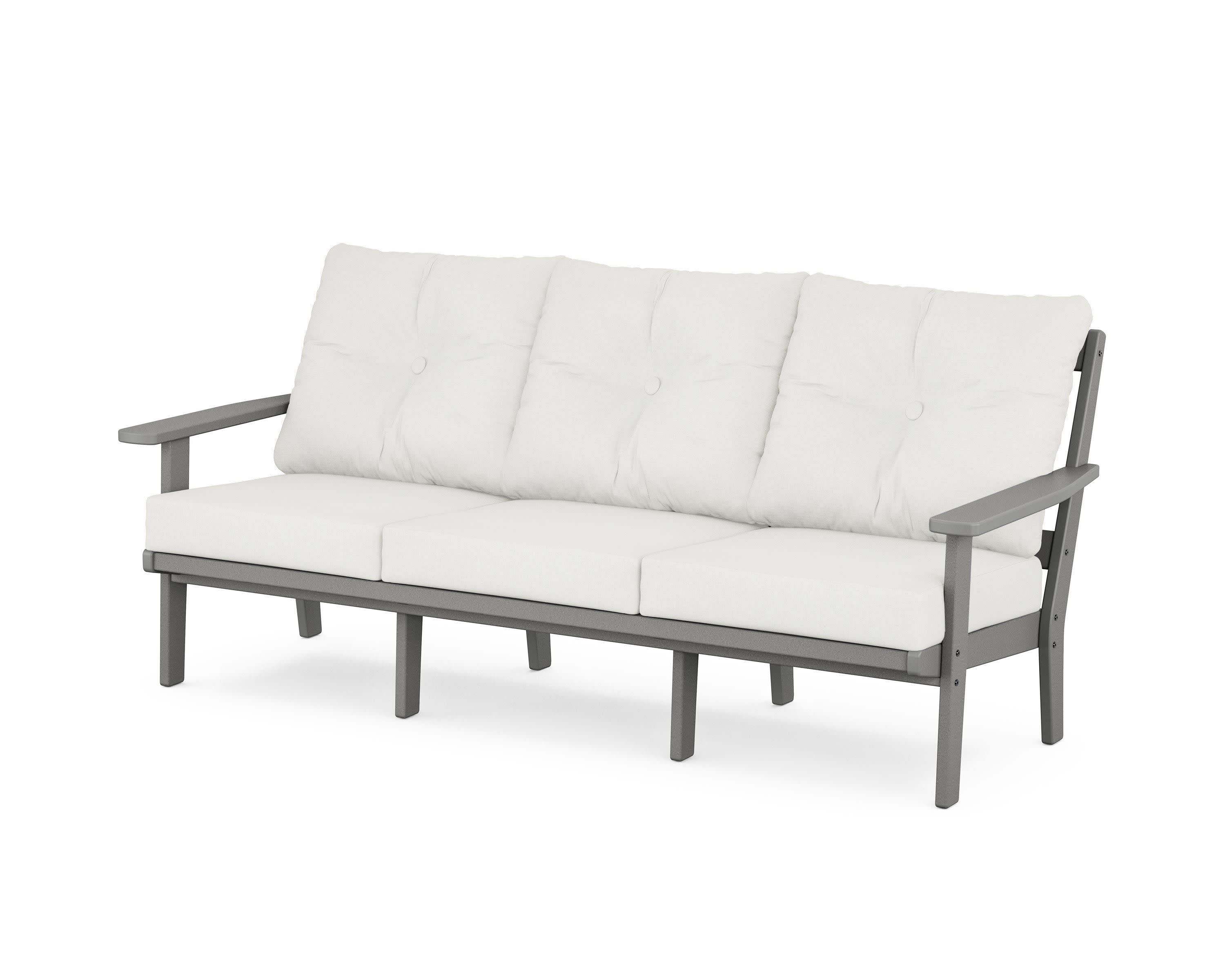 PrairieDeep Seating Sofa in Slate Grey / Natural Linen