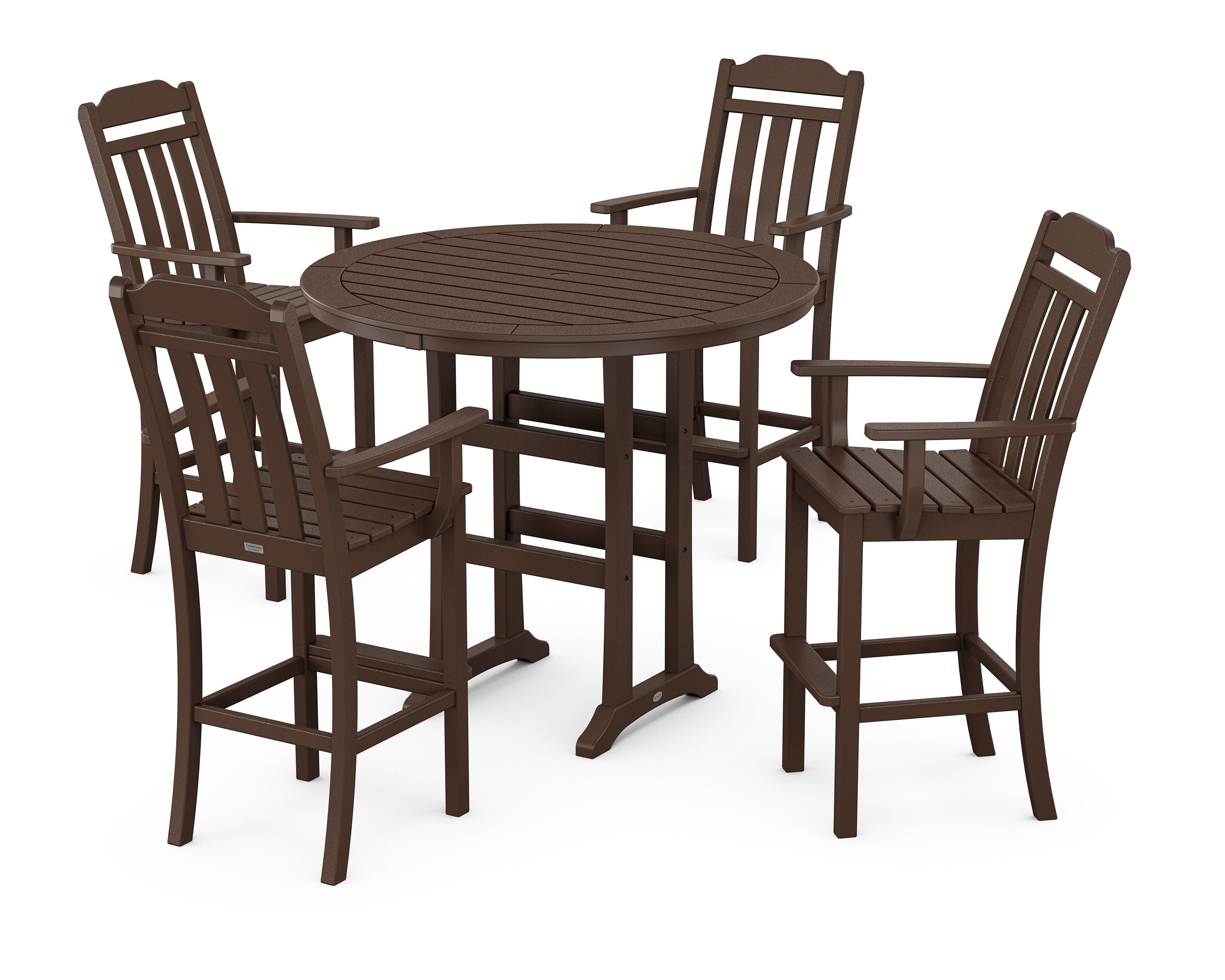 Cottage 5-Piece Round Bar Set in Mahogany