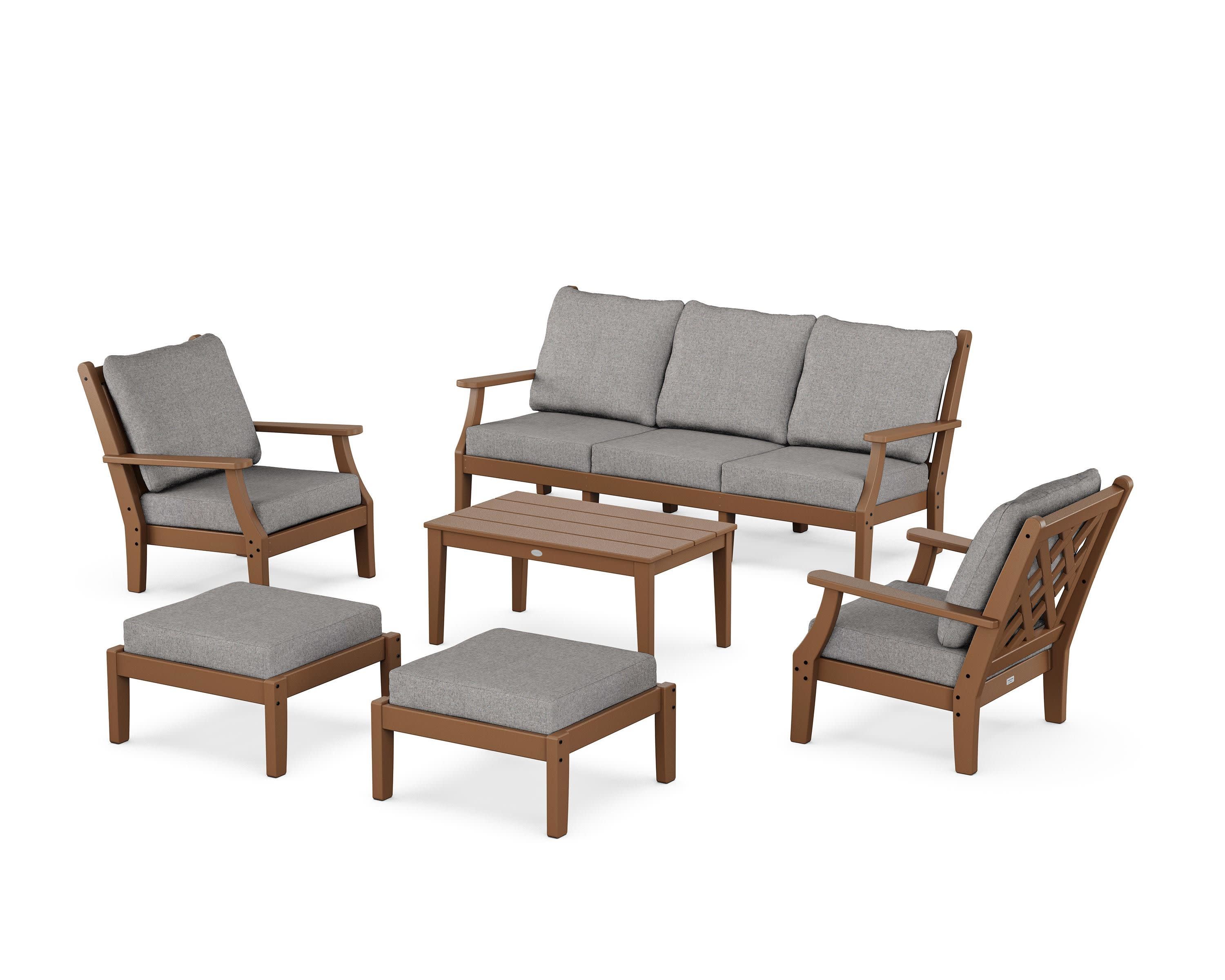 Wovendale 6-Piece Lounge Sofa Set in Teak / Grey Mist