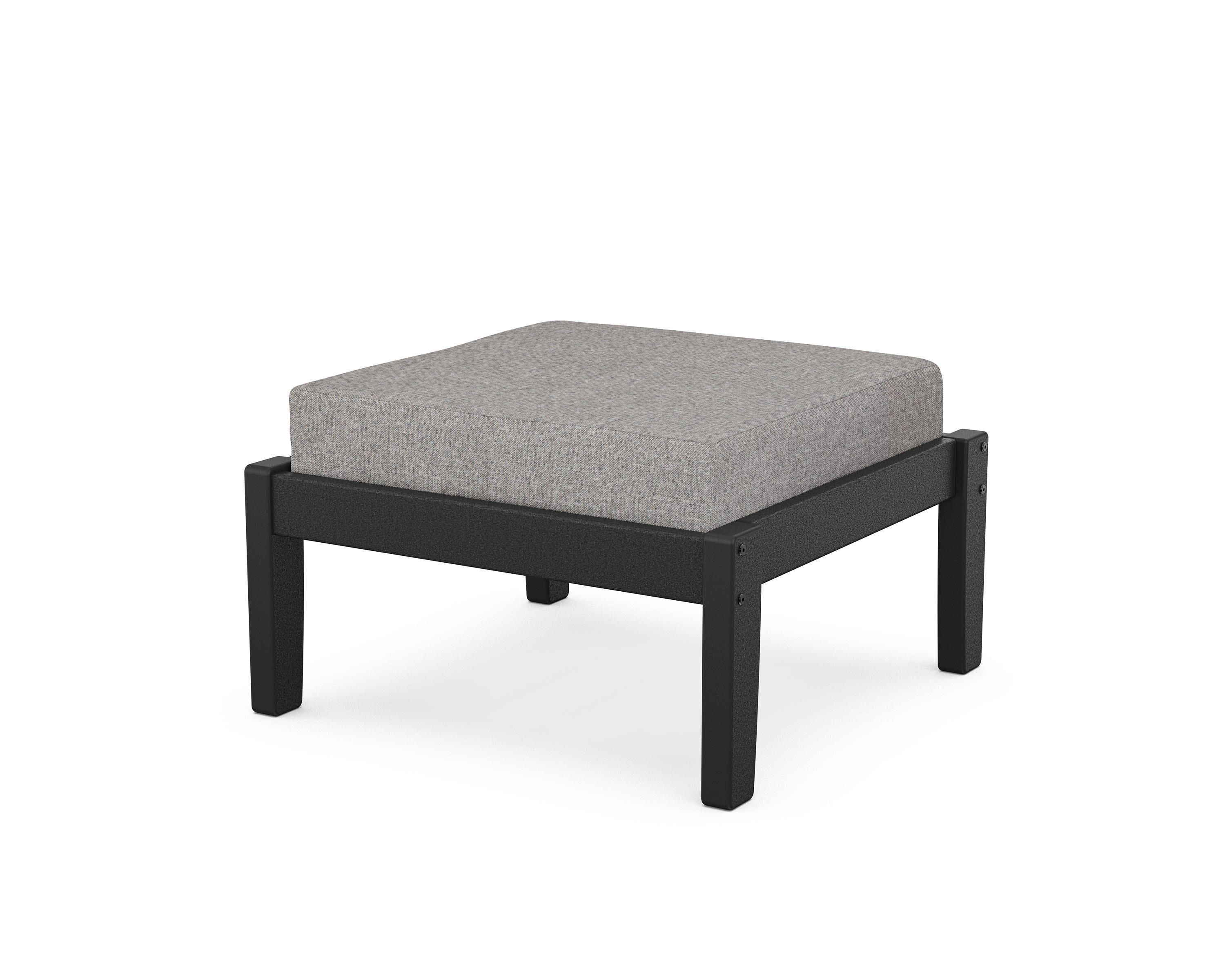 Deep Seating Ottoman in Black / Grey Mist