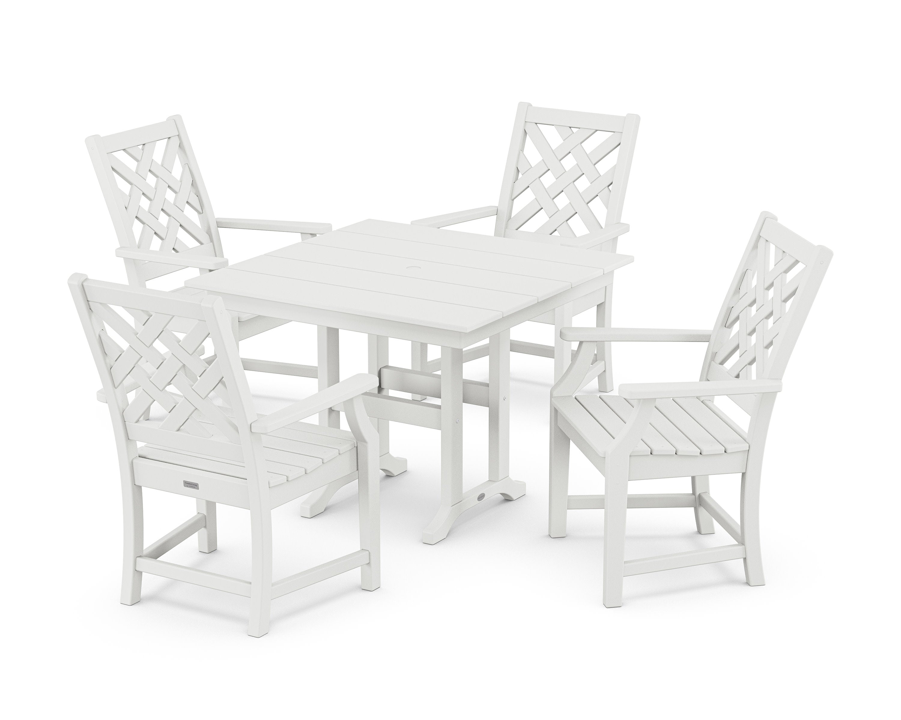 Wovendale 5-Piece Farmhouse Dining Set in White