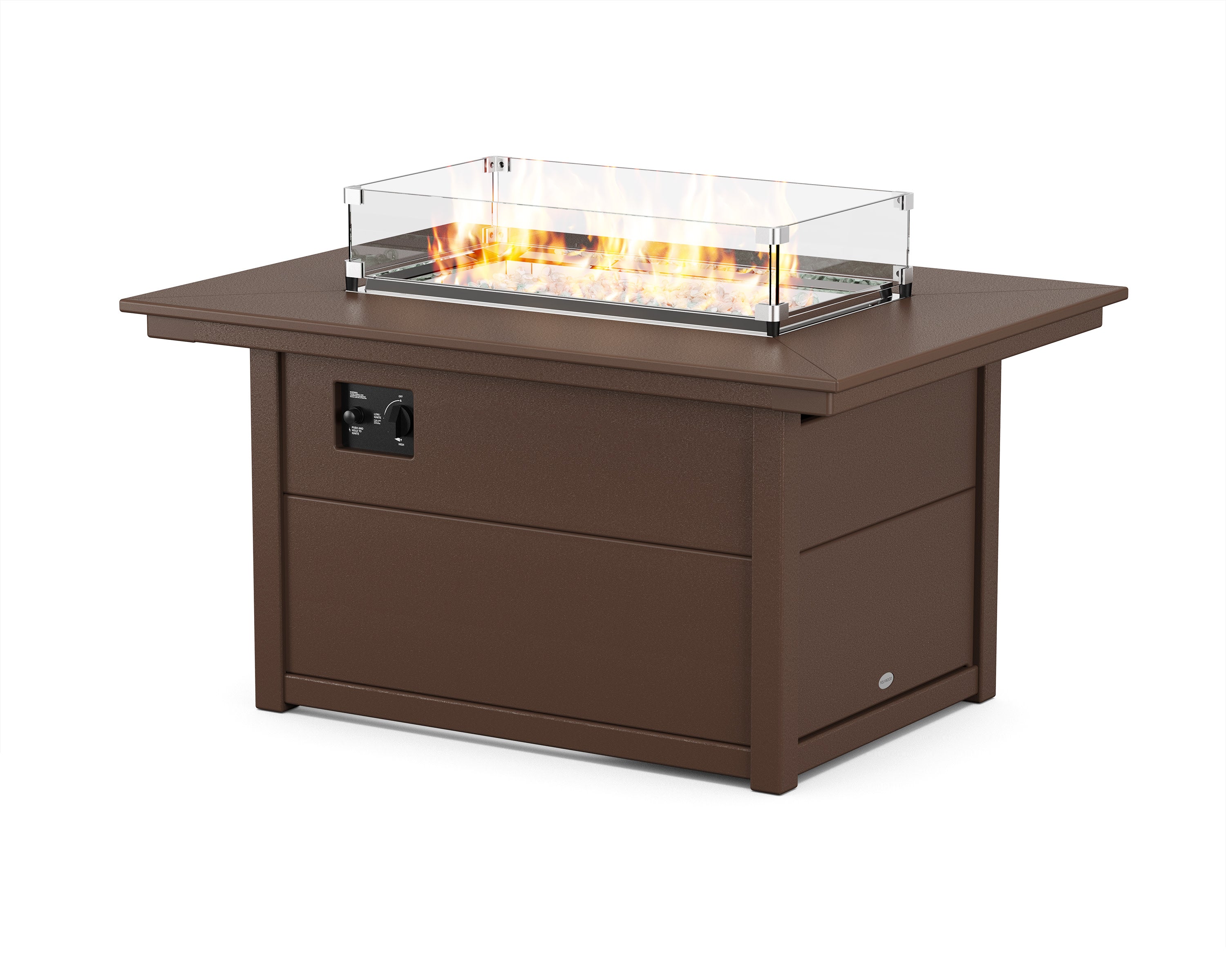 Rectangle 34" X 46" Fire Pit Table in Mahogany