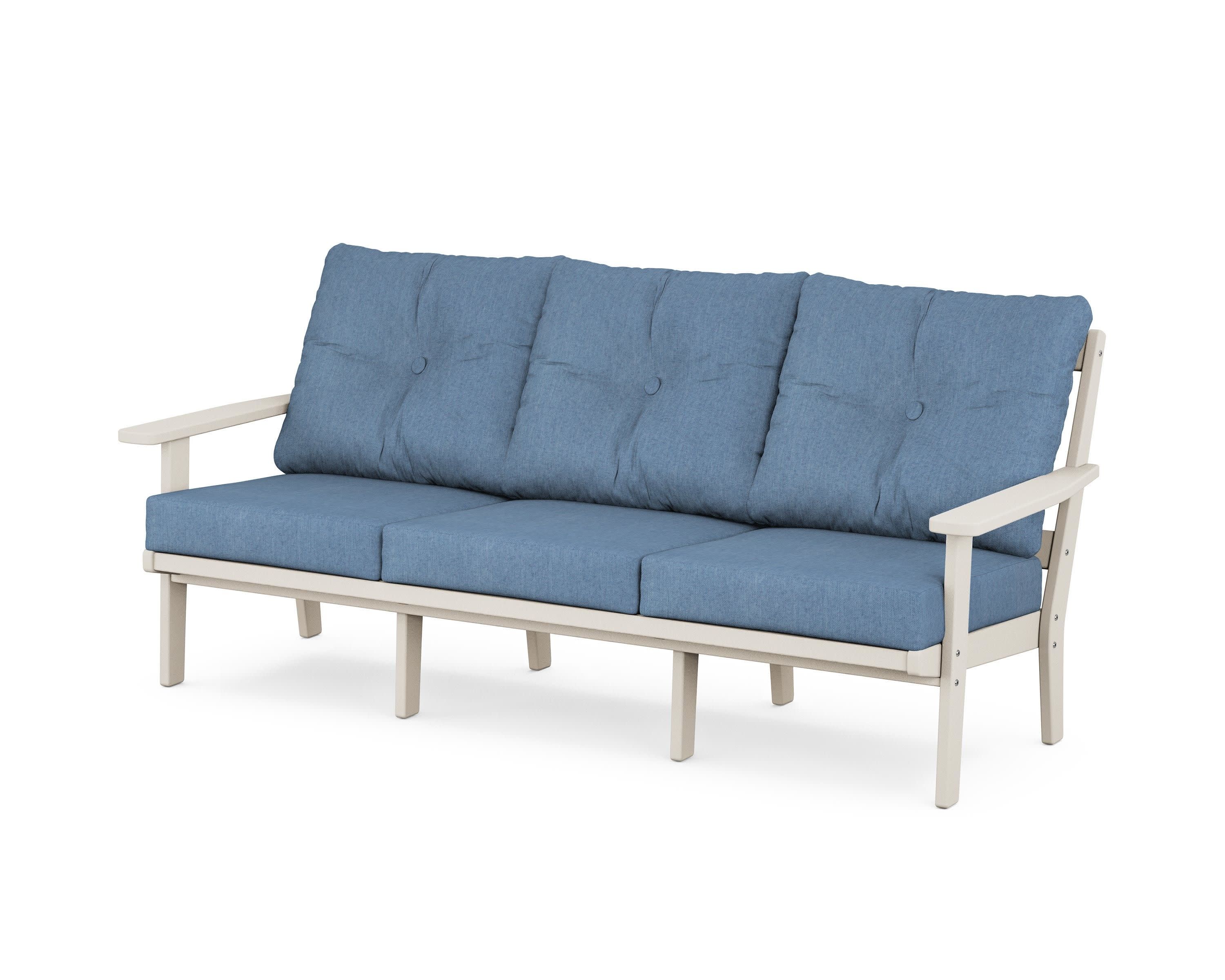 PrairieDeep Seating Sofa in Sand / Sky Blue