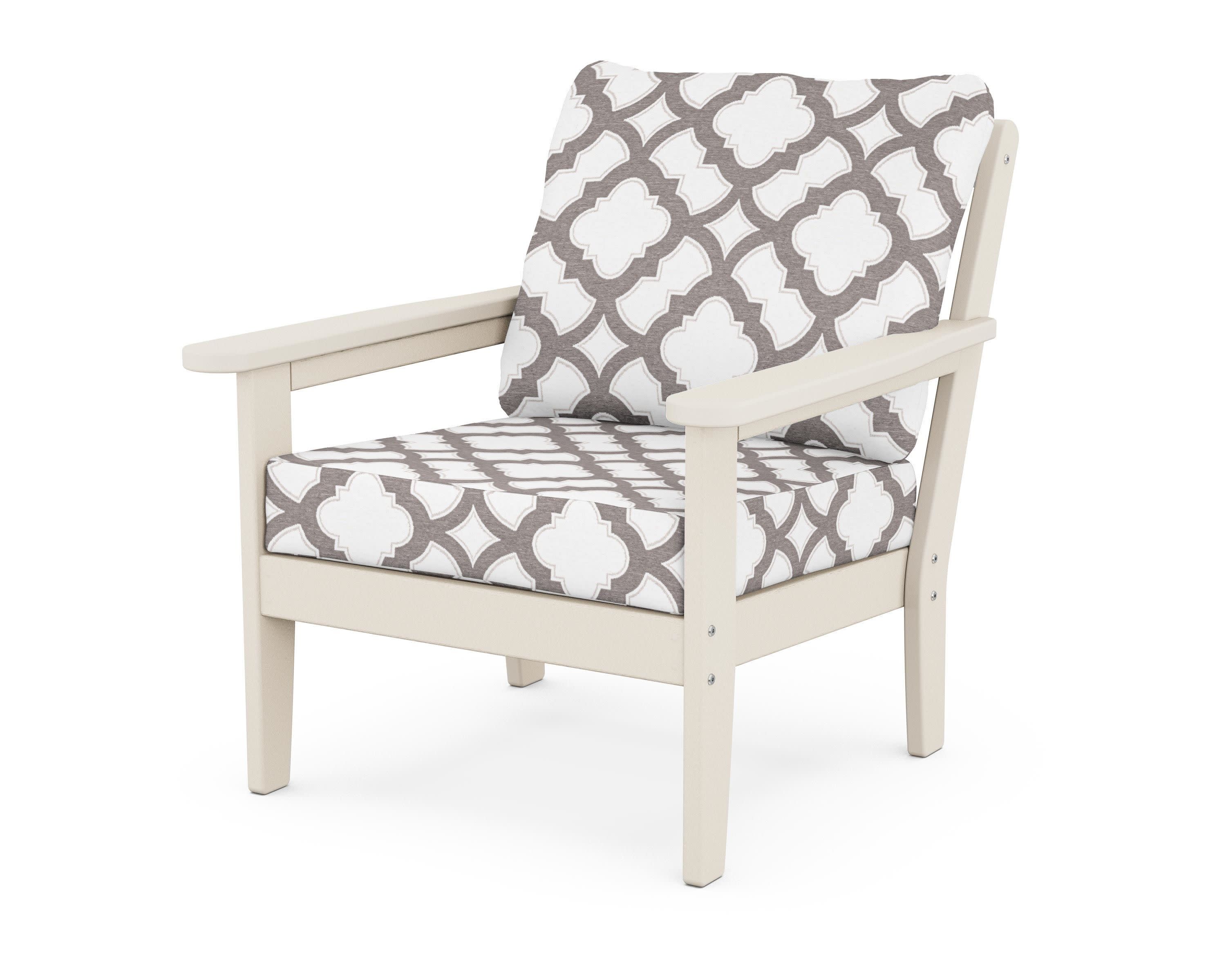 Cottage Deep Seating Chair in Sand / Trellis Grey Mist