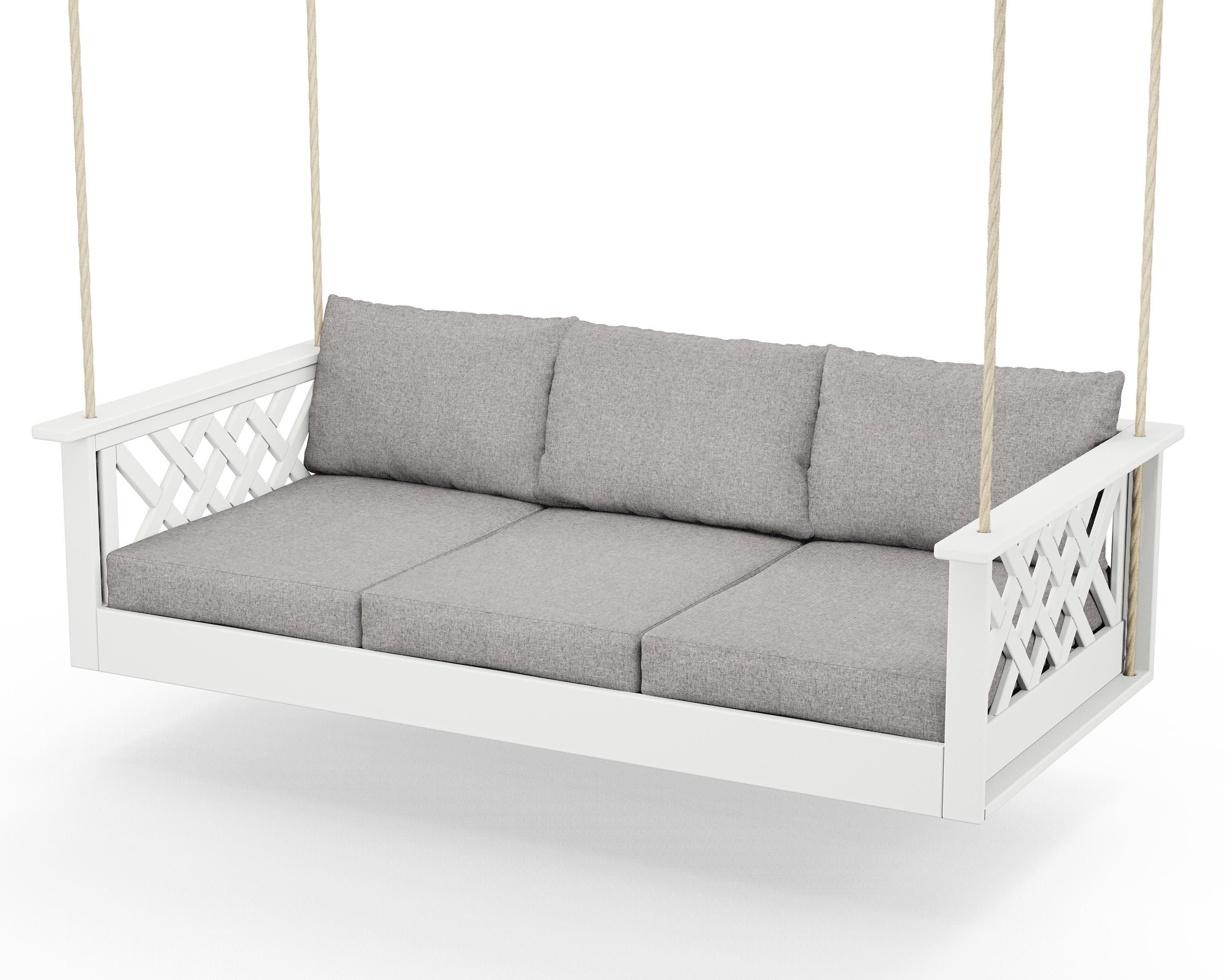Wovendale Daybed Swing in White / Grey Mist
