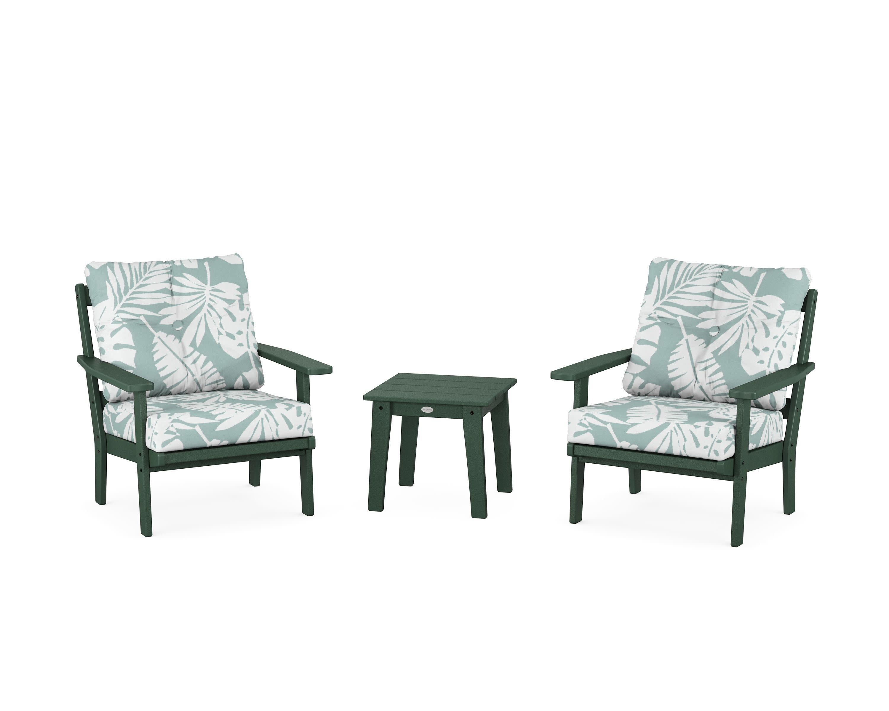Prairie 3-Piece Deep Seating Set in Green / Leaf Glacier Spa