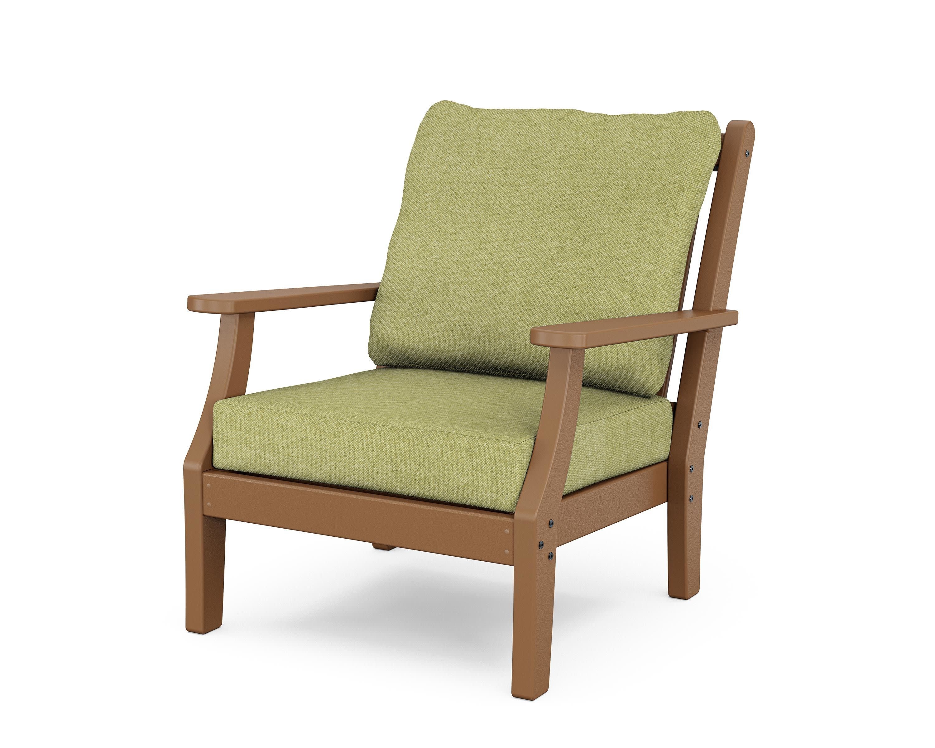 Wovendale Deep Seating Chair in Teak / Chartreuse Boucle
