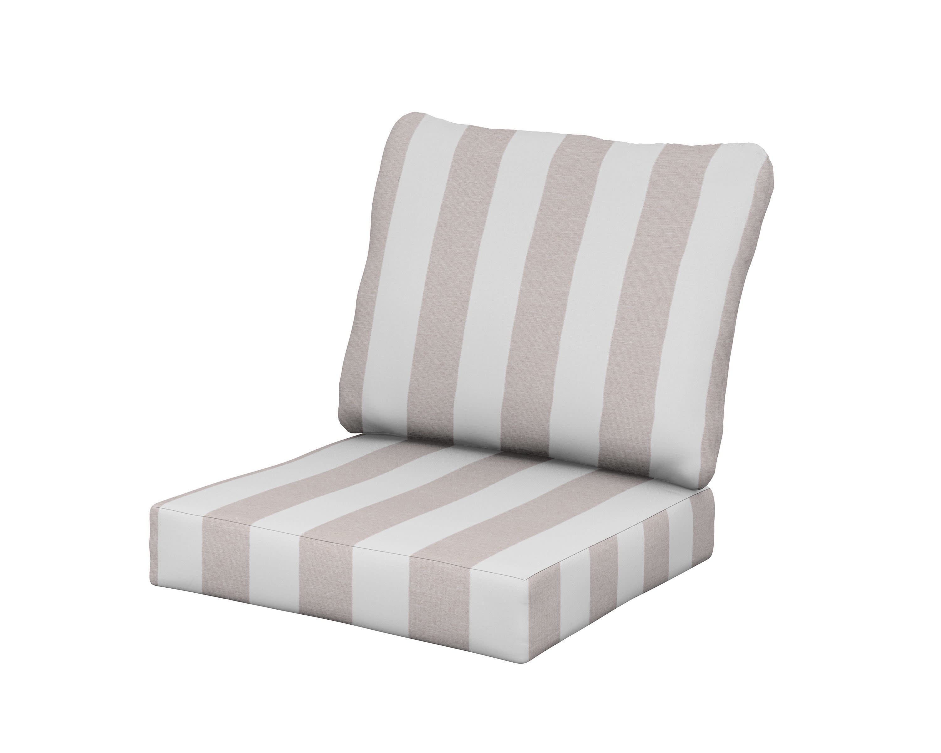 Classics Seat/Back Cushion Set in Cabana Stripe Dune Burlap