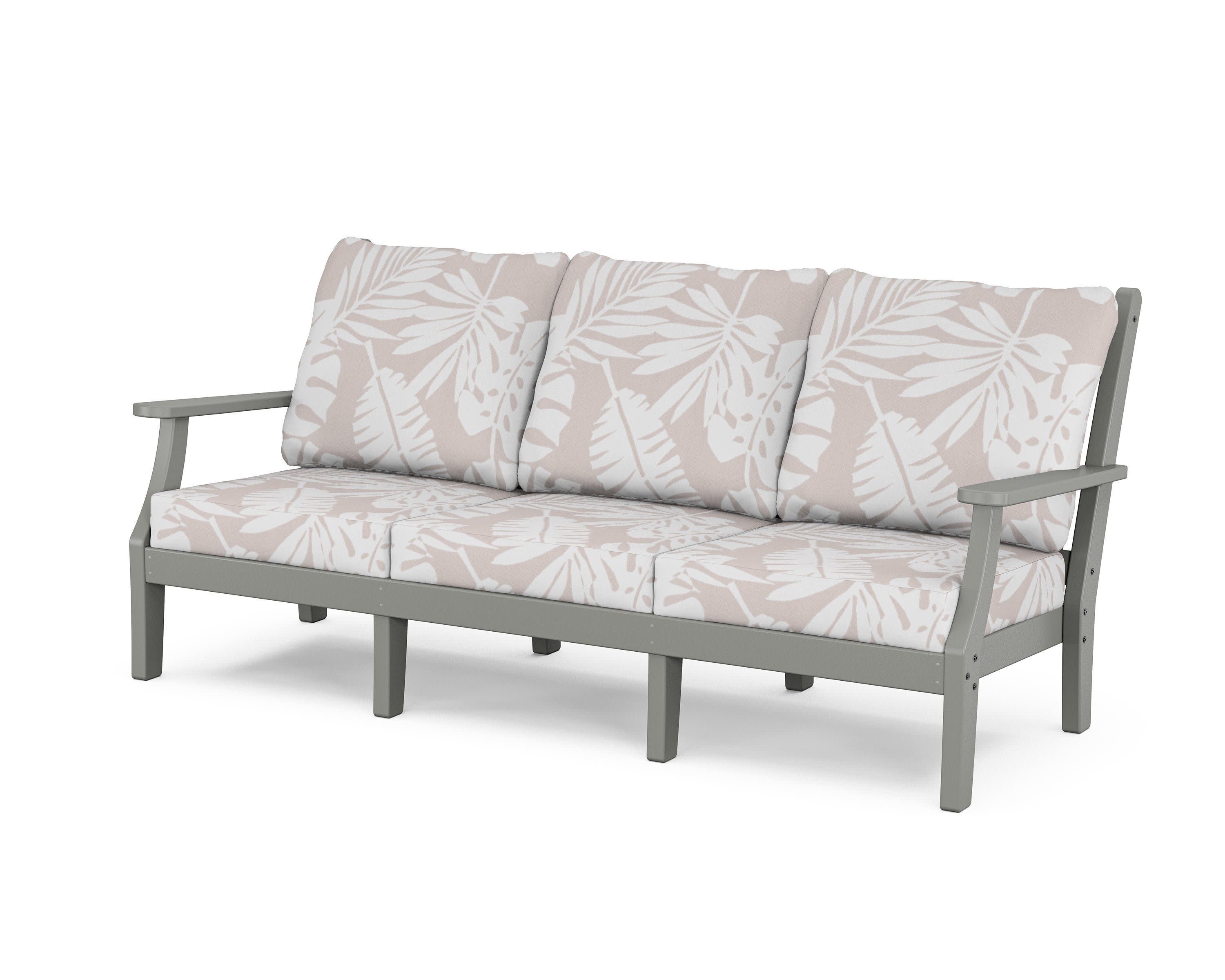 Wovendale Deep Seating Sofa in Slate Grey / Leaf Dune Burlap