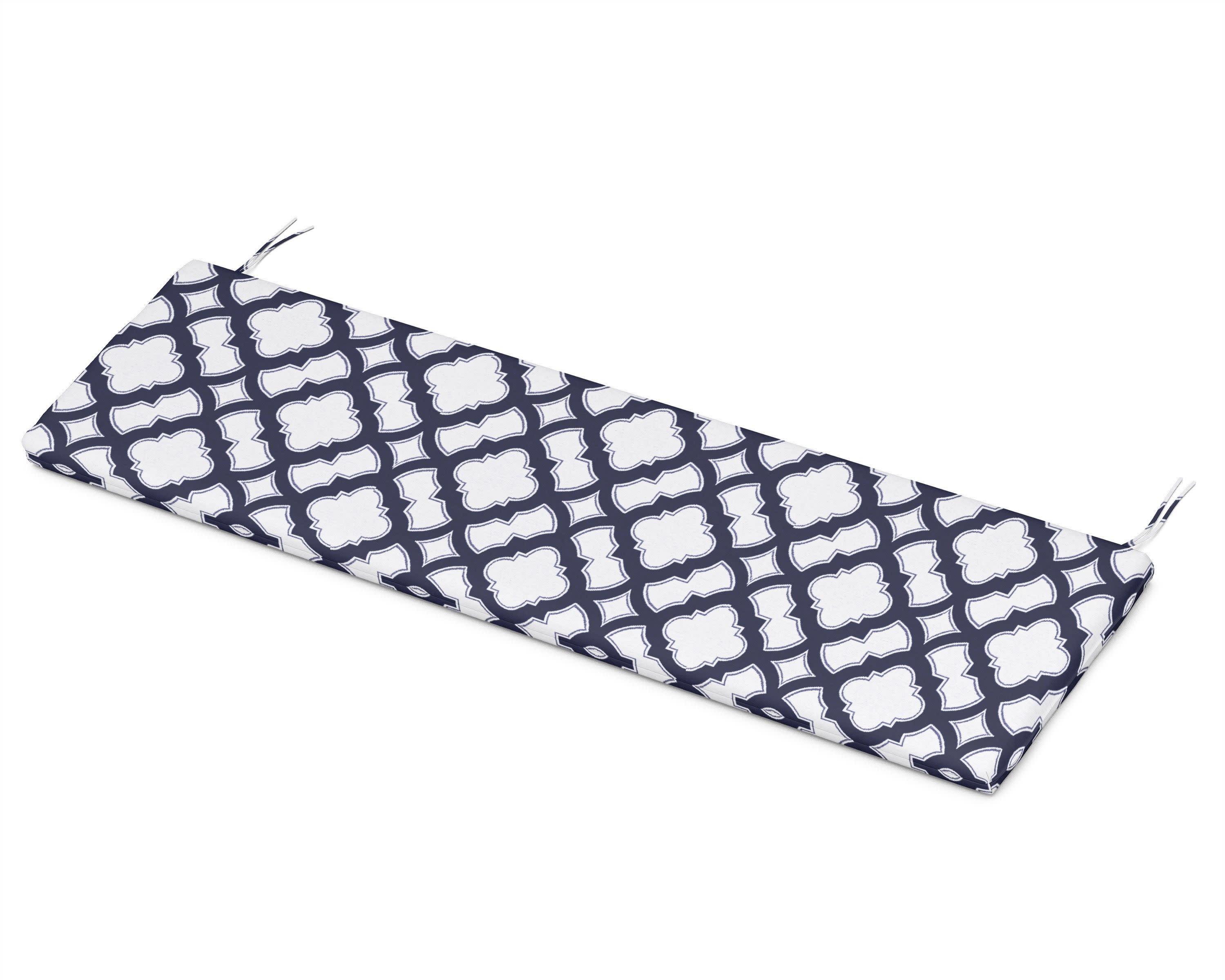 Bench Seat Cushion - 18.5"D x 55.5"W x 2.5"H in Trellis Navy