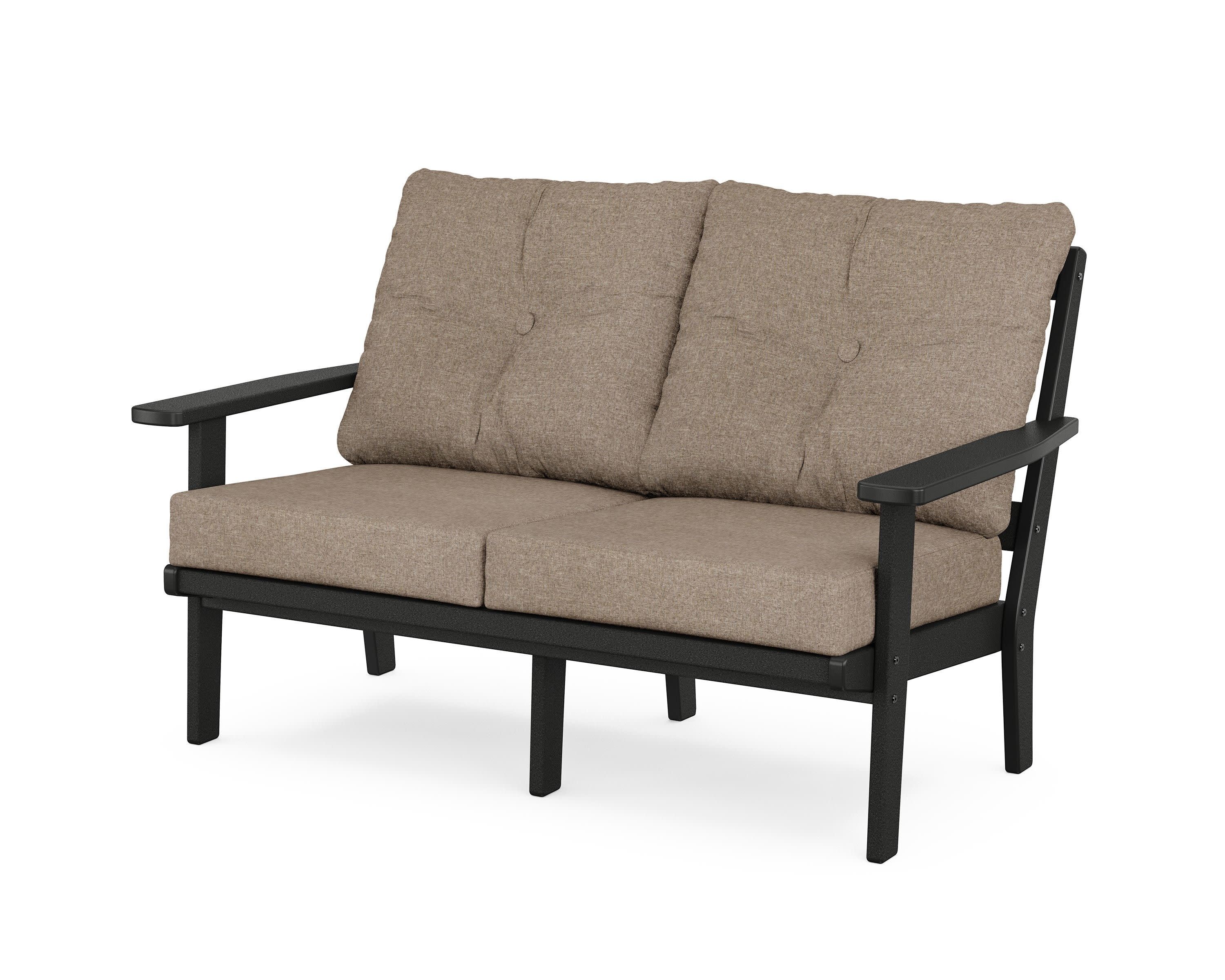 Prairie Deep SeatingLoveseat in Black / Spiced Burlap