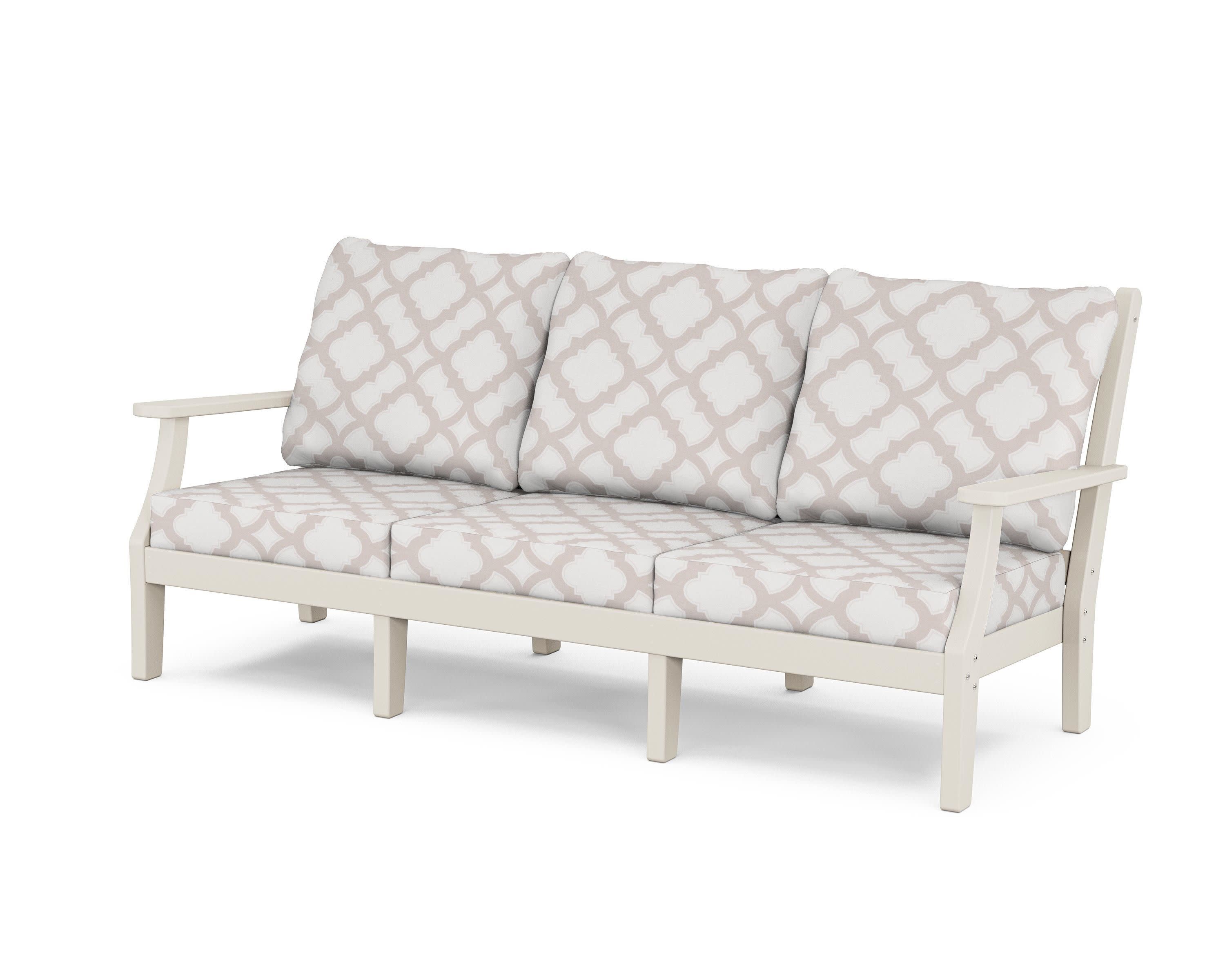 Wovendale Deep Seating Sofa in Sand / Trellis Dune Burlap