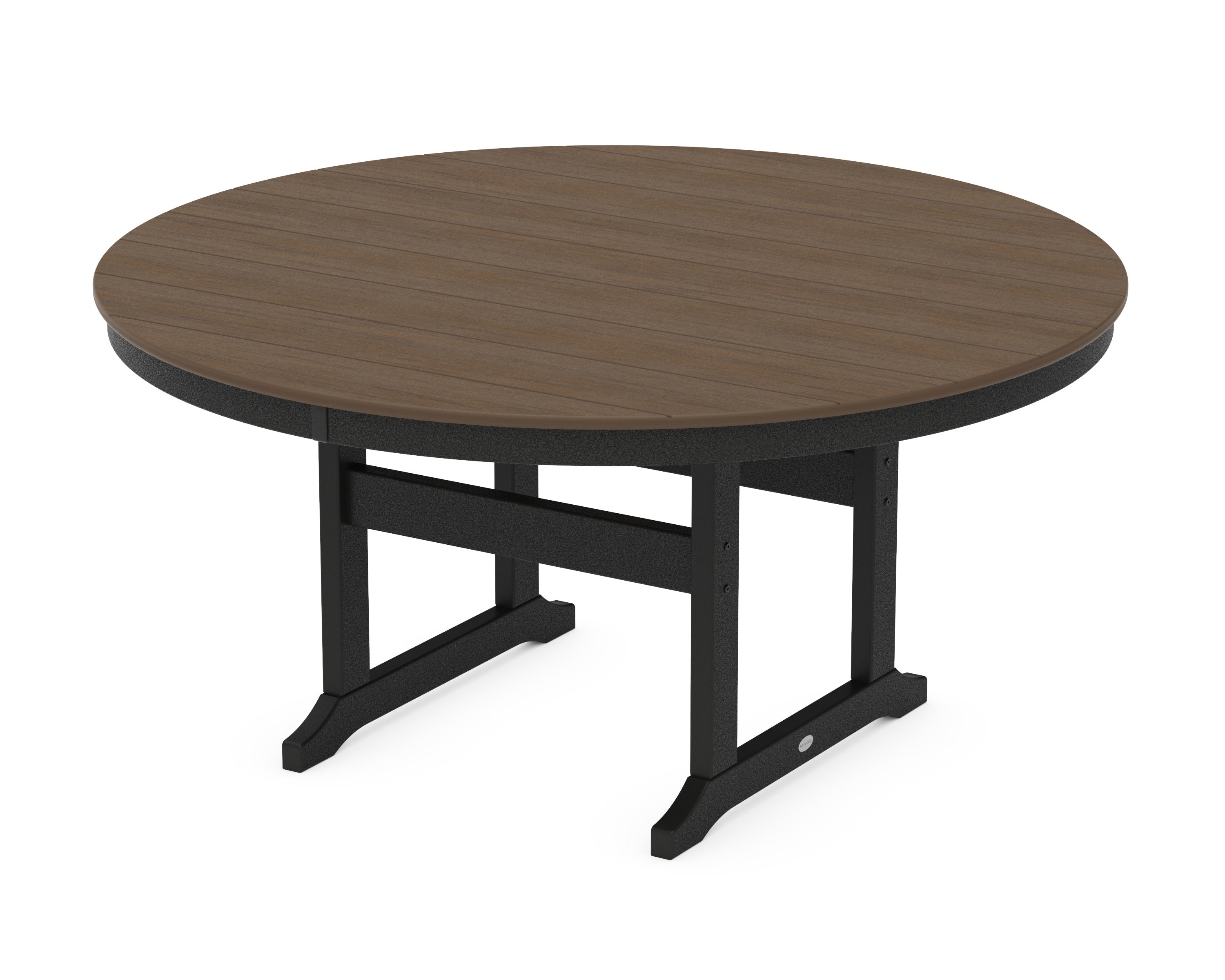 60" Round Farmhouse Dining Table in Black / Kona