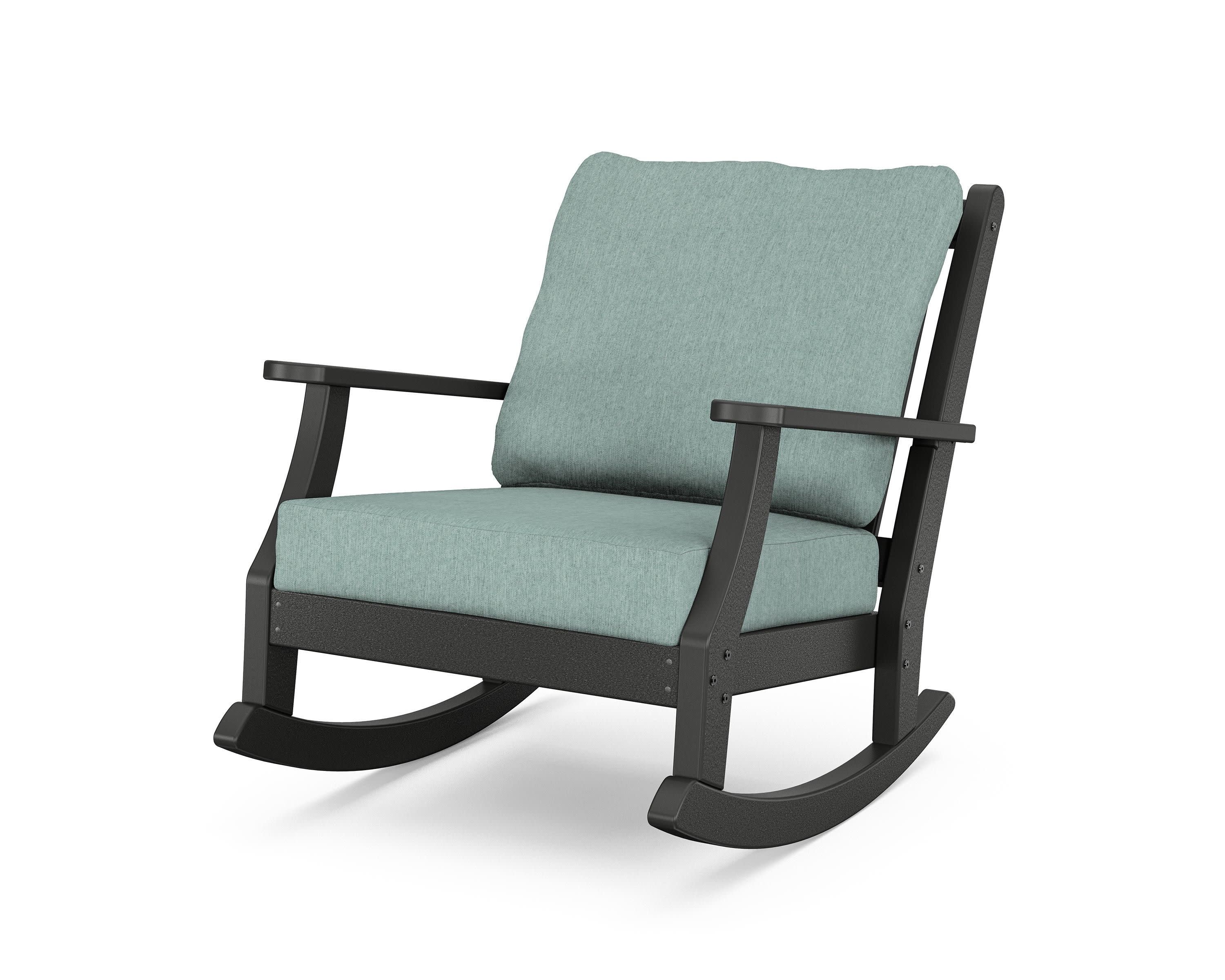 Wovendale Deep Seating Rocking Chair in Black / Glacier Spa