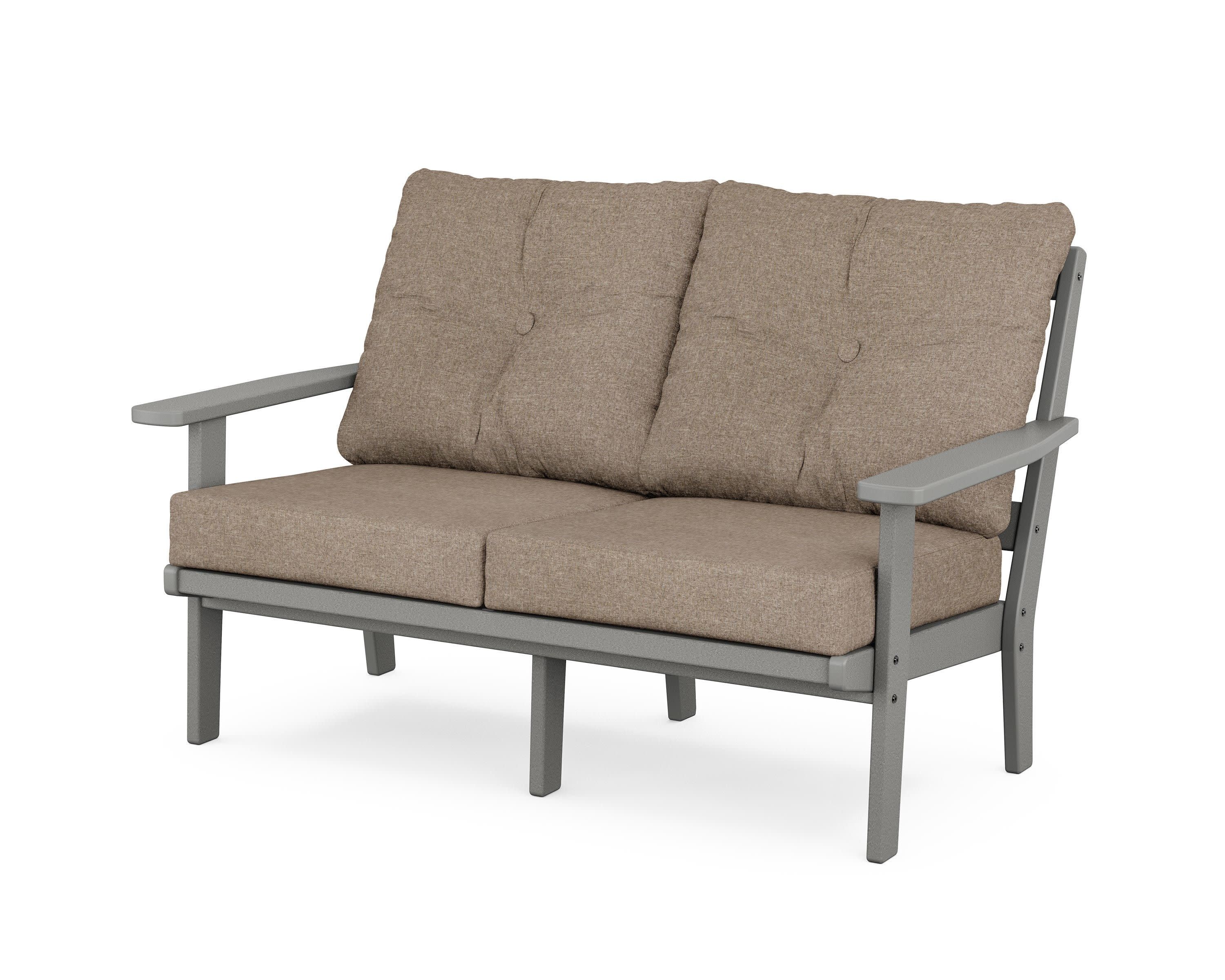 Prairie Deep SeatingLoveseat in Slate Grey / Spiced Burlap