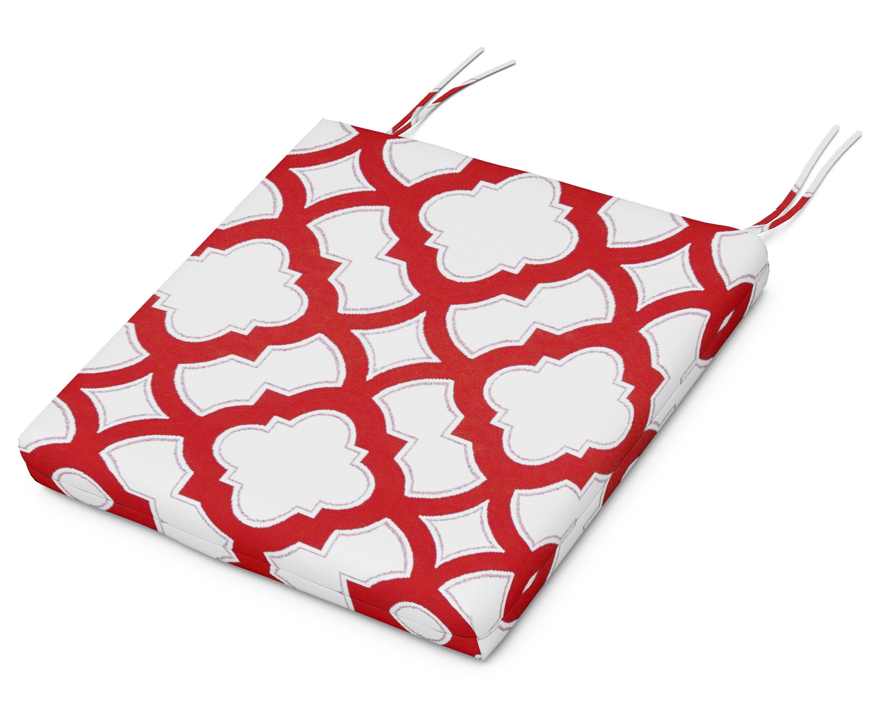 Standard Seat Cushion 17.25"D x 19.25"W x 2.5"H in Trellis Crimson
