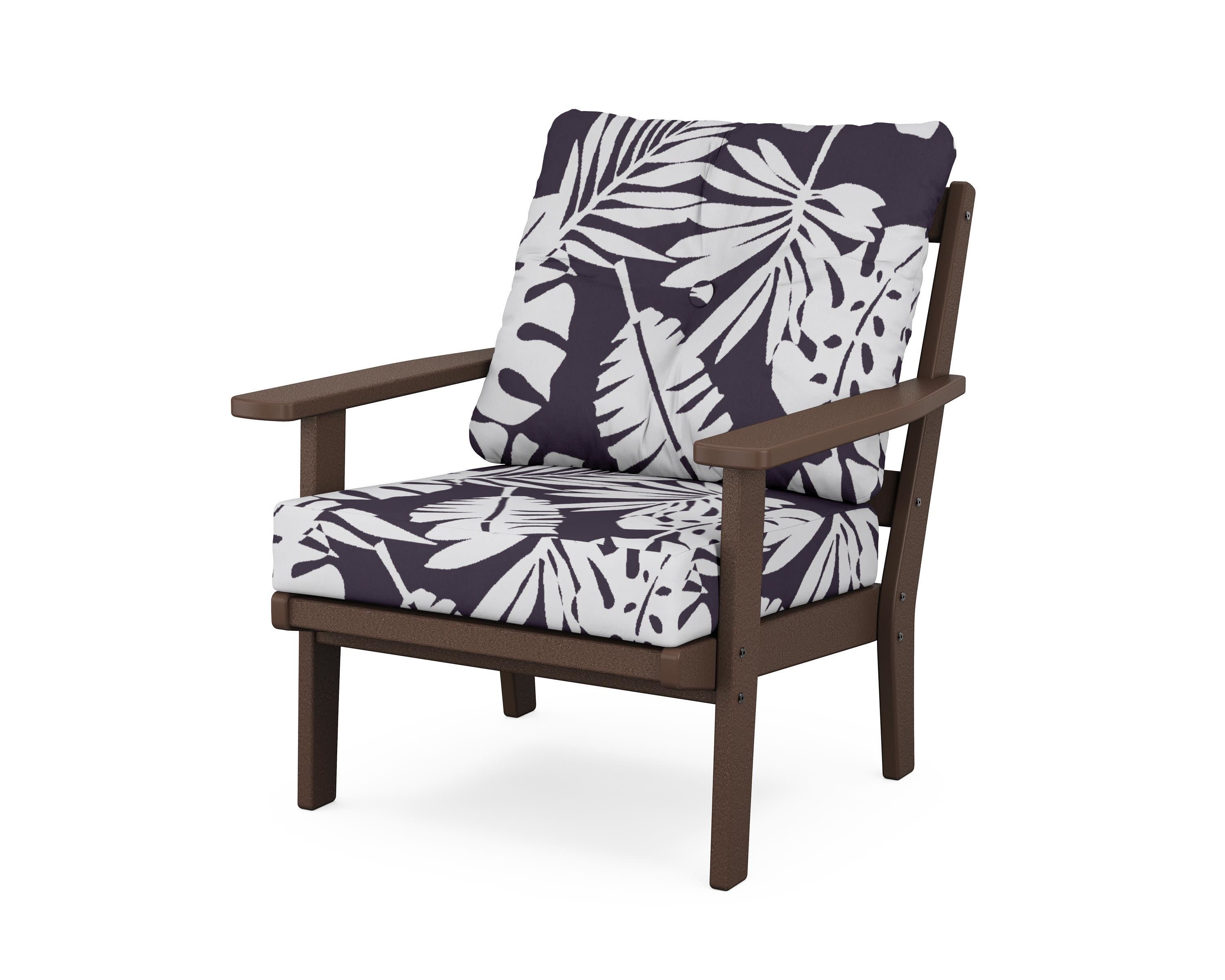 Prairie Deep Seating Chair in Mahogany / Leaf Navy