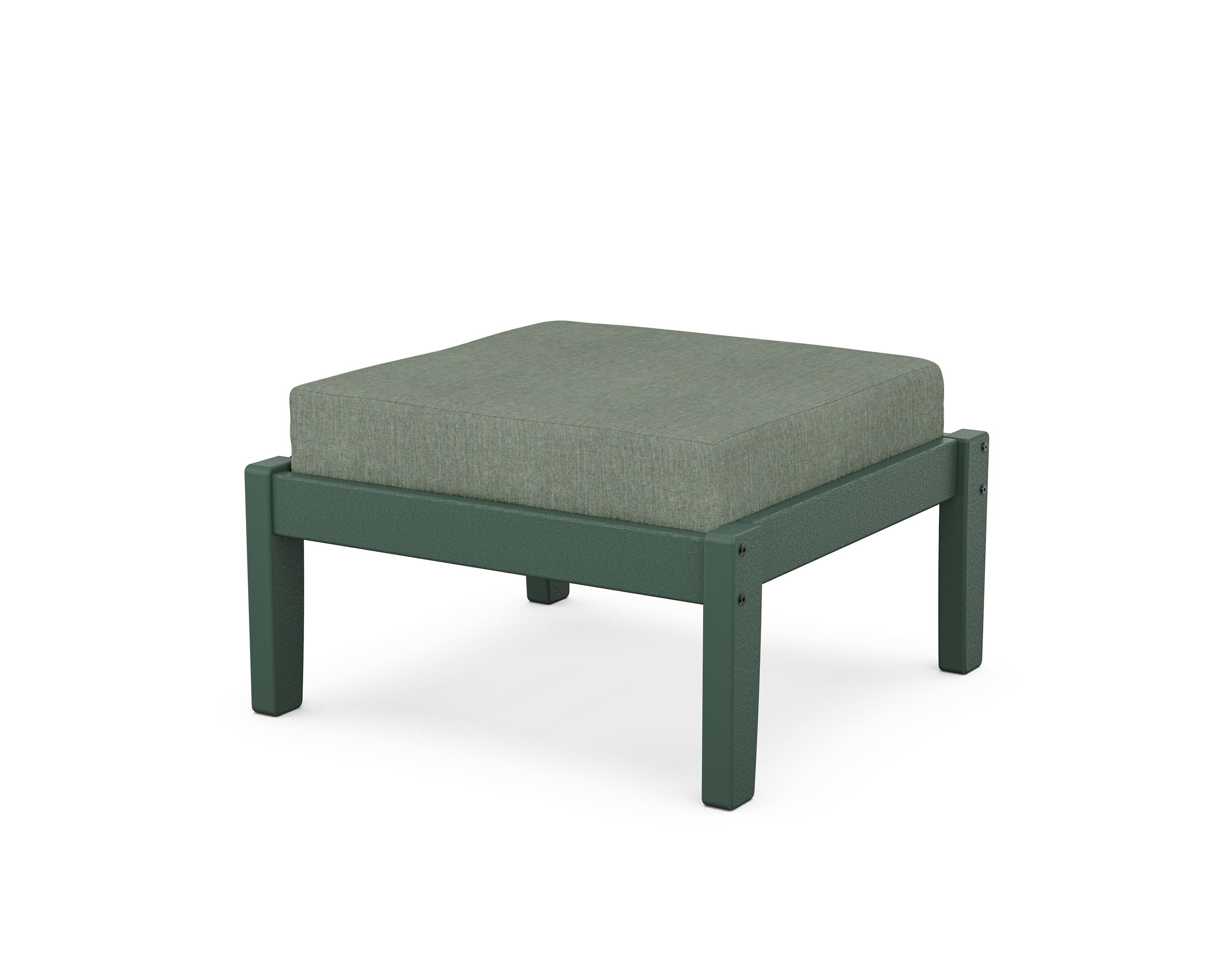 Deep Seating Ottoman in Green / Cast Sage