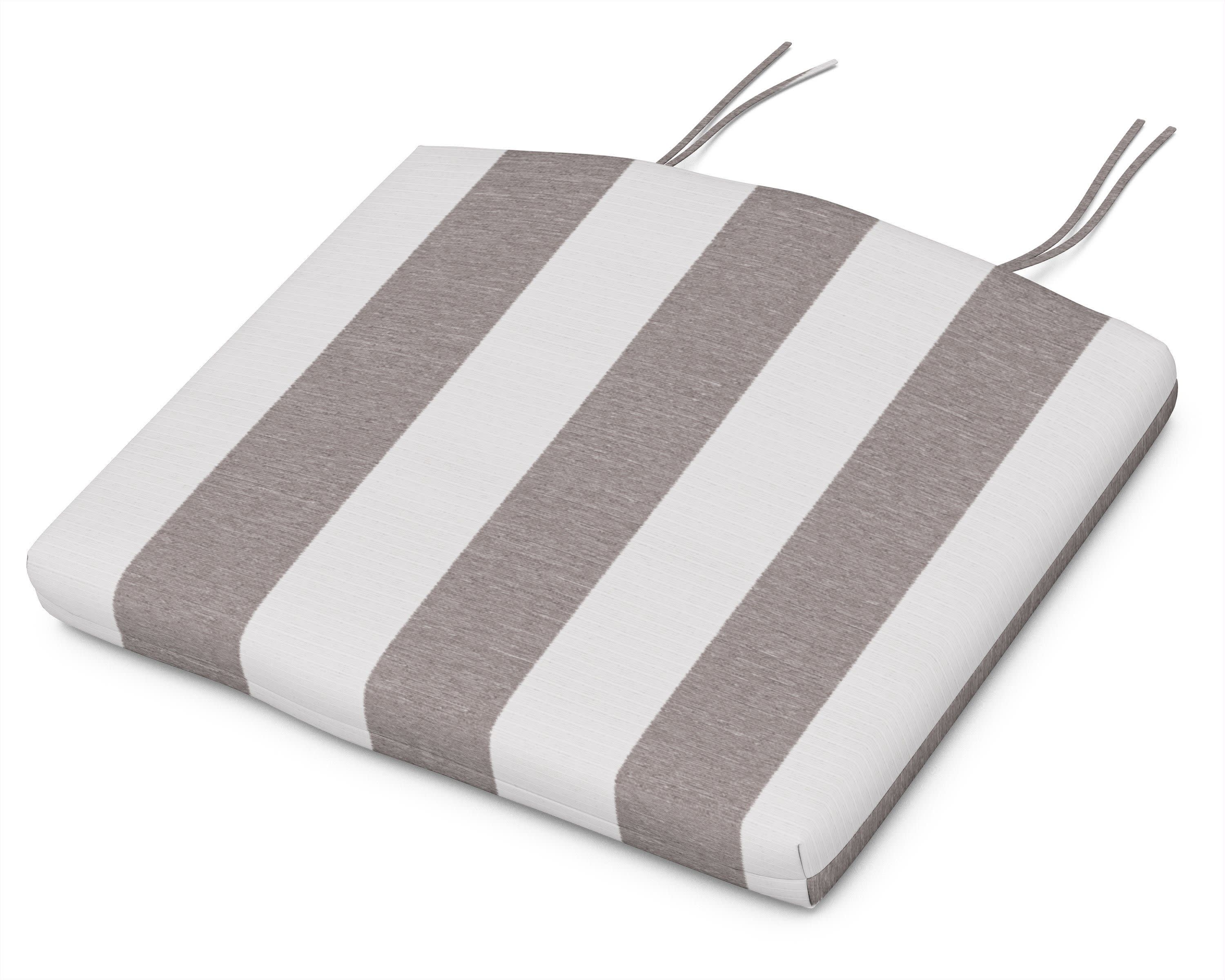 Standard Seat Cushion 18"D x 22"W x 2.5"H in Cabana Stripe Grey Mist