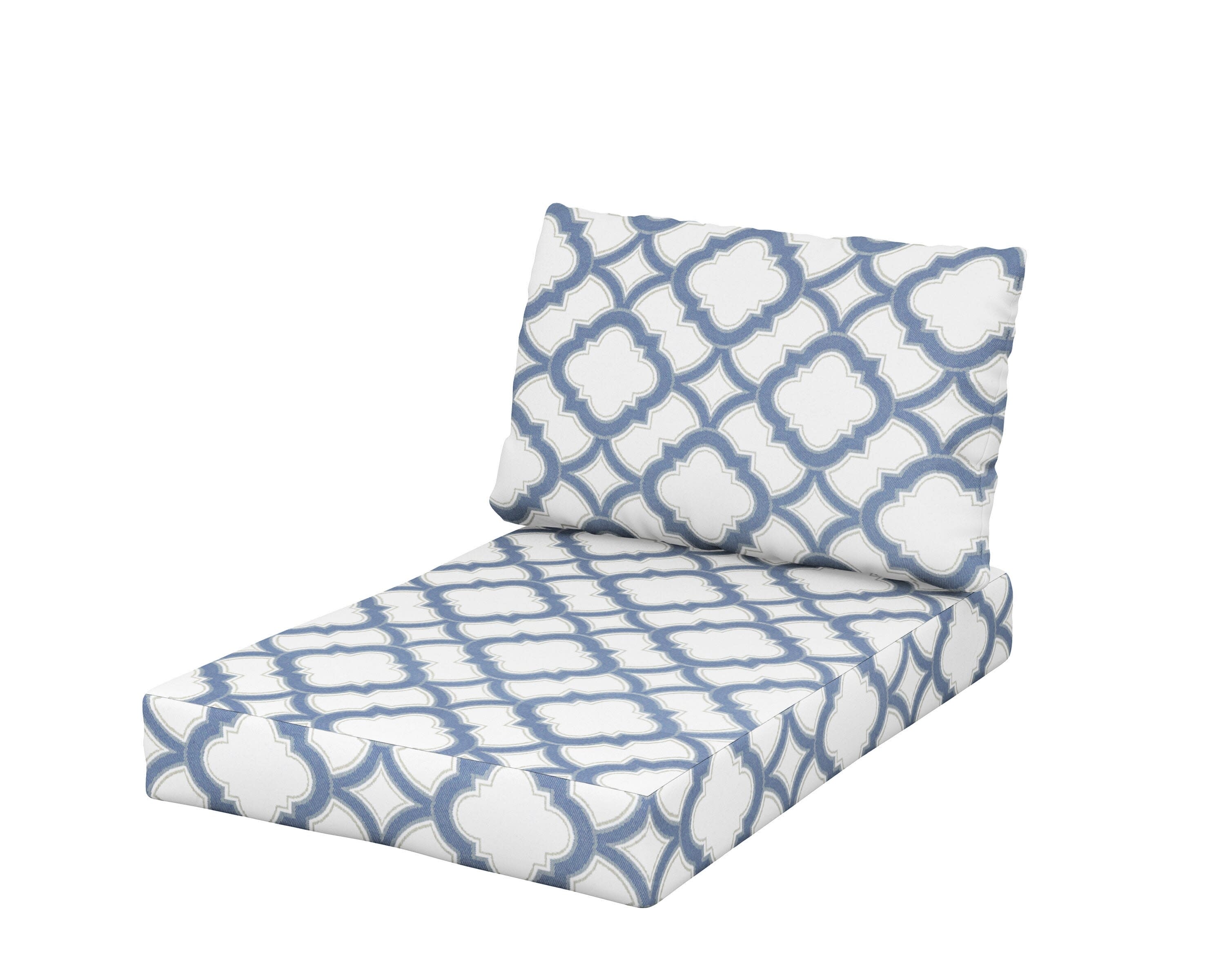 Daybed Swing Seat/Back Cushion in Trellis Sky Blue