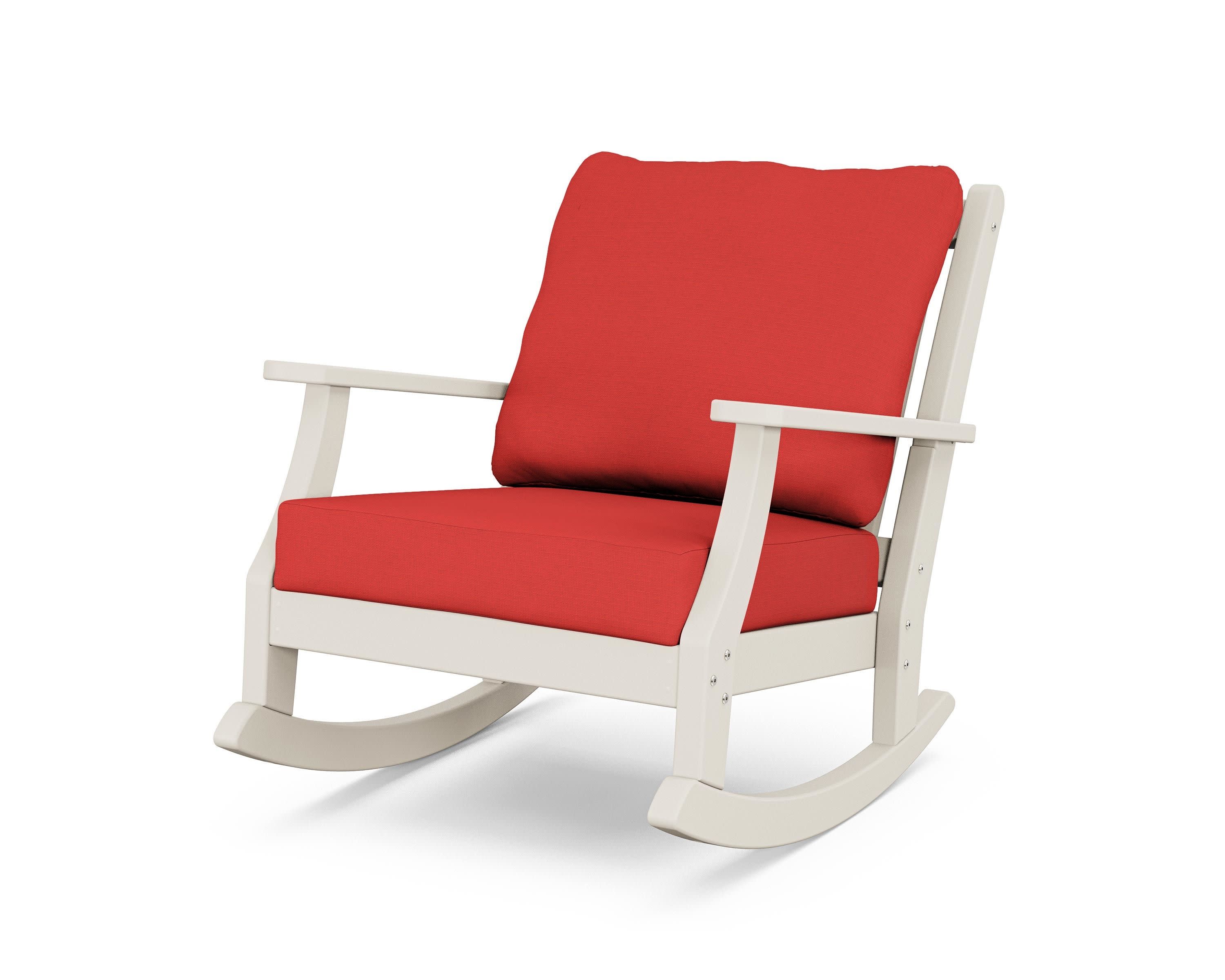 Wovendale Deep Seating Rocking Chair in Sand / Crimson Linen
