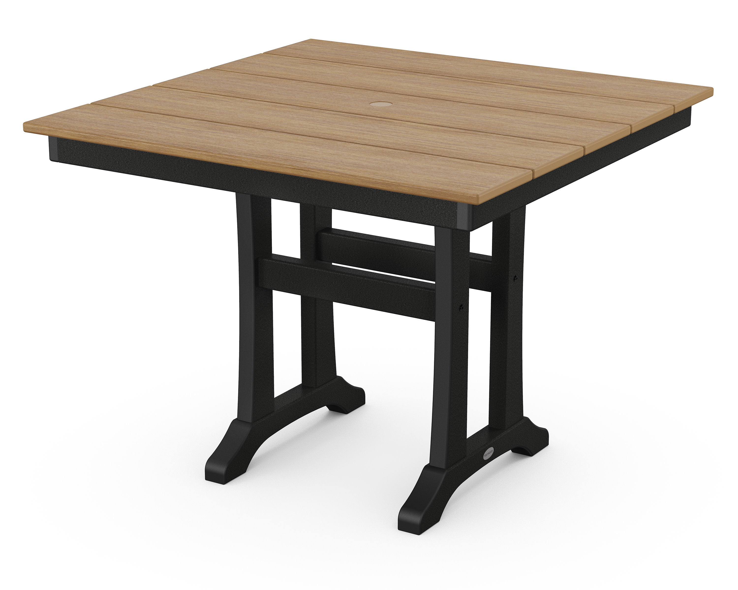 Farmhouse Trestle 37" Dining Table in Black / Natural