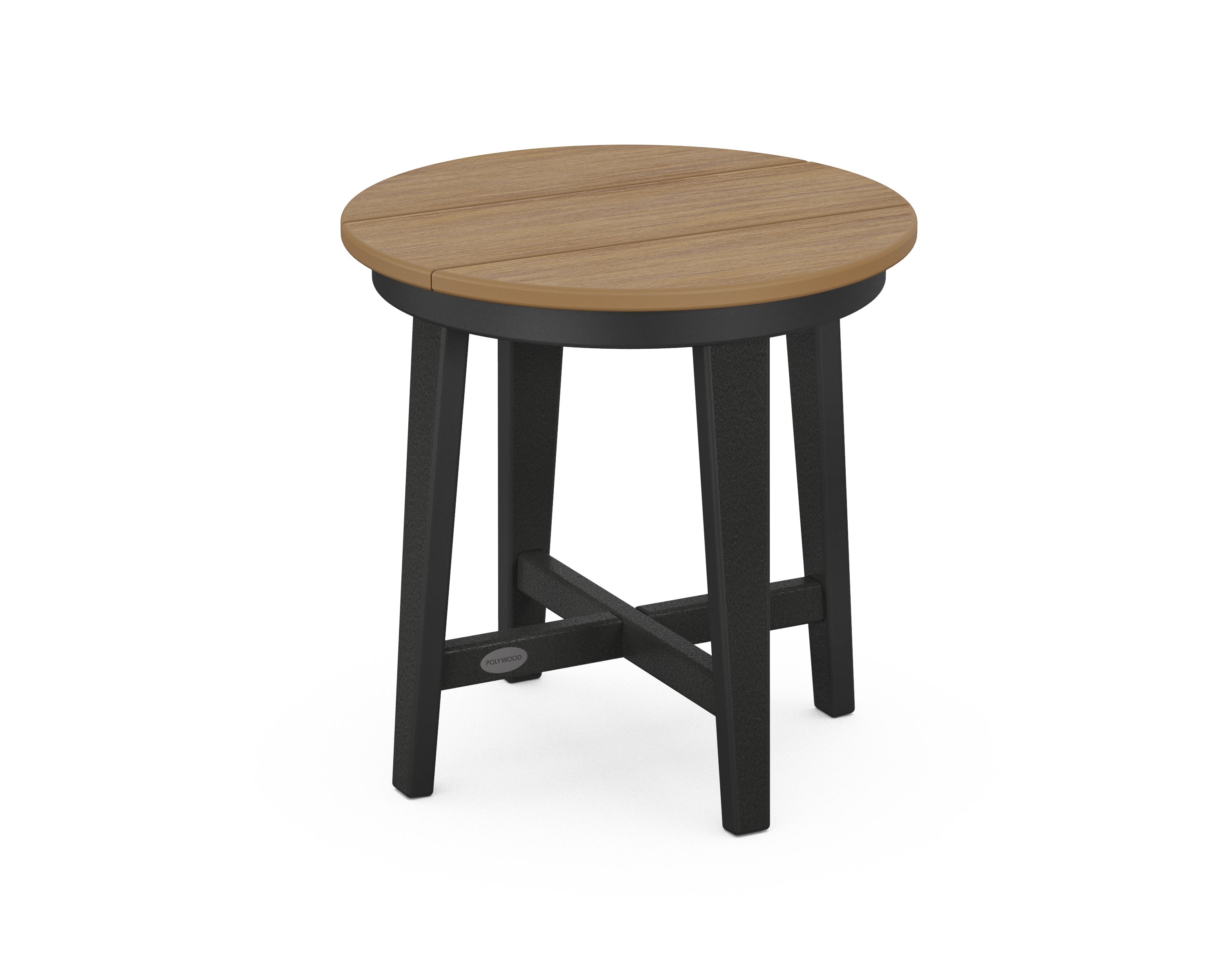 Newport 19" Round End Table in Black / Natural