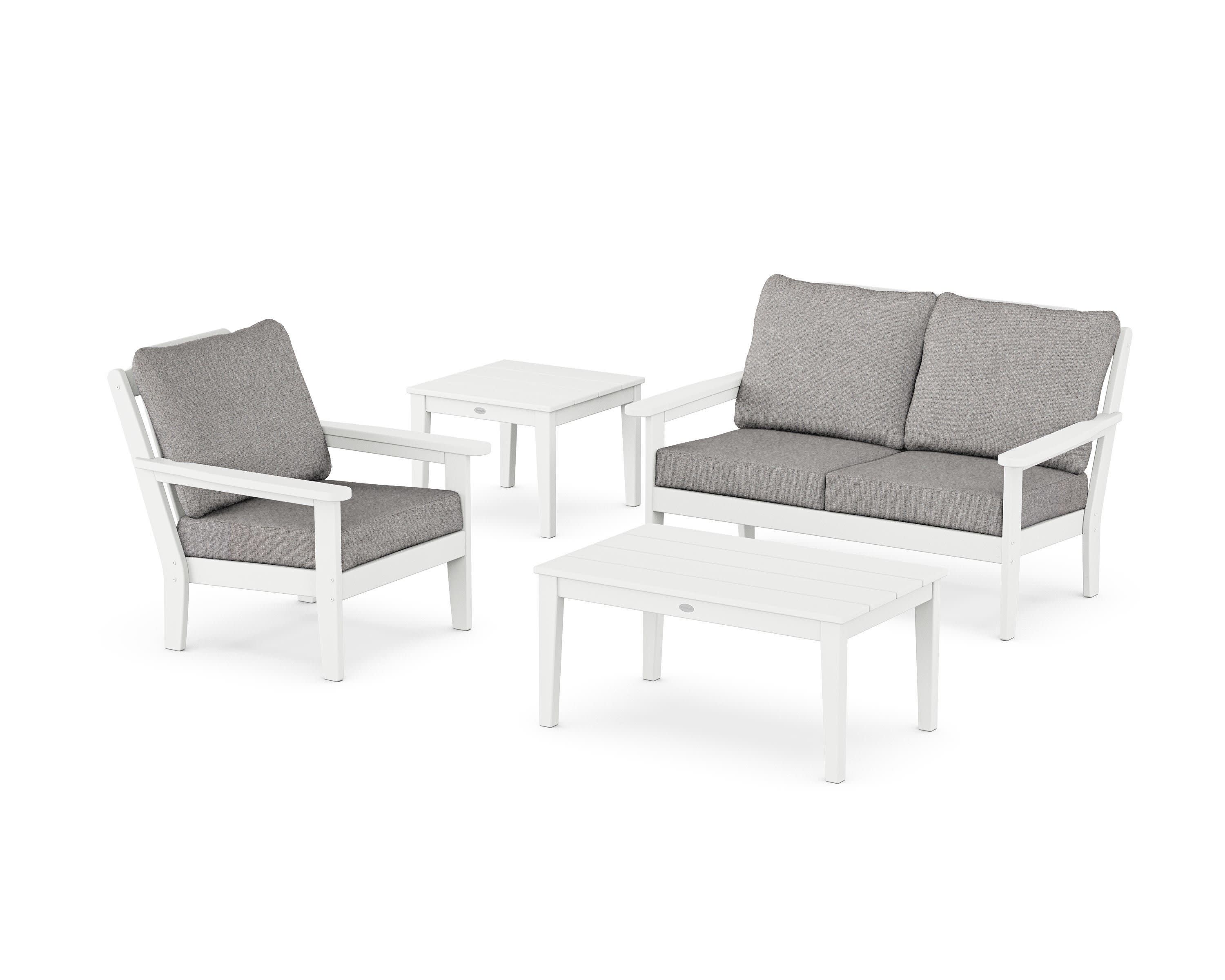 Wovendale 4-Piece Deep Seating Set in White / Grey Mist