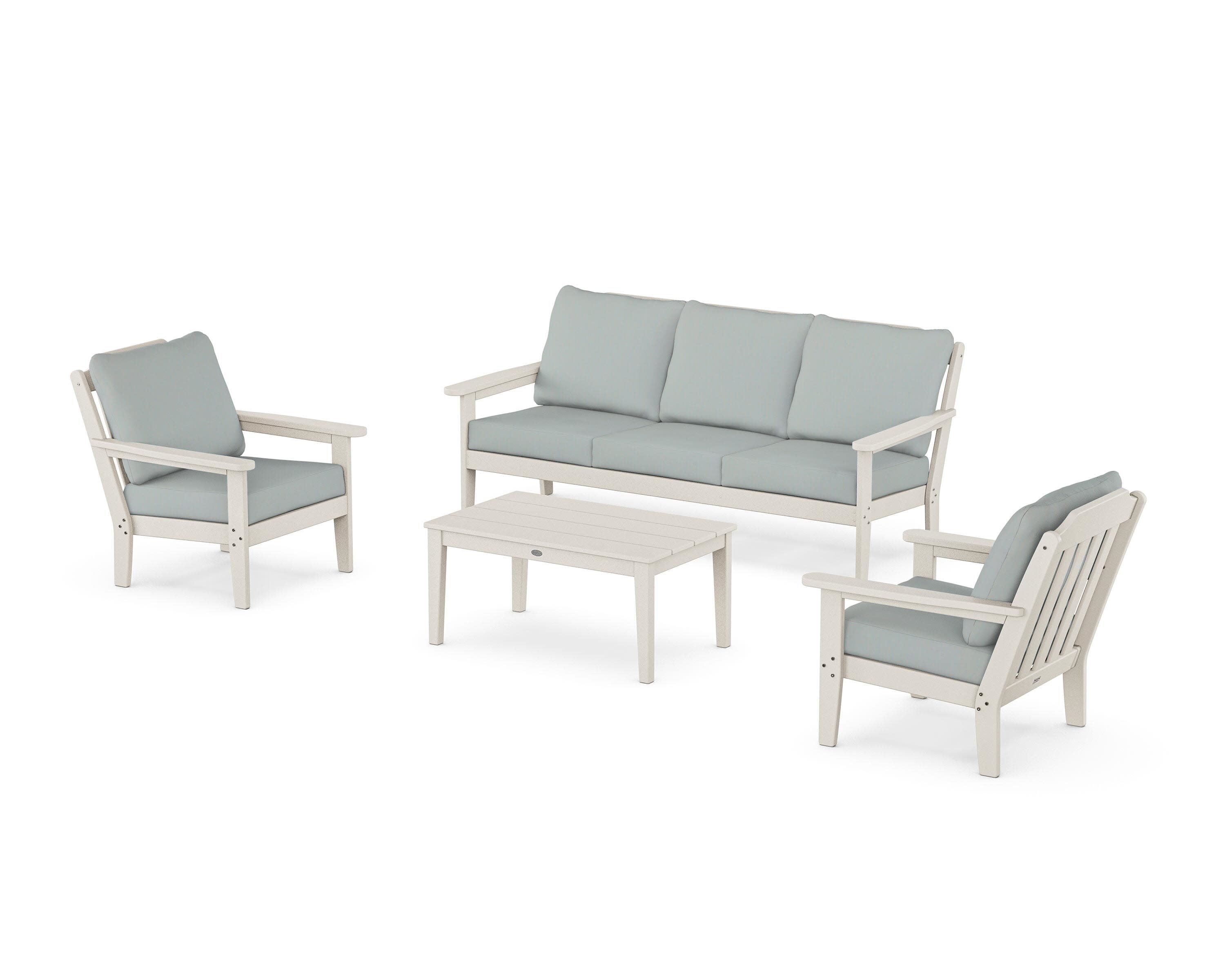 Cottage 4-Piece Deep Seating Set with Sofa in Sand / Spa