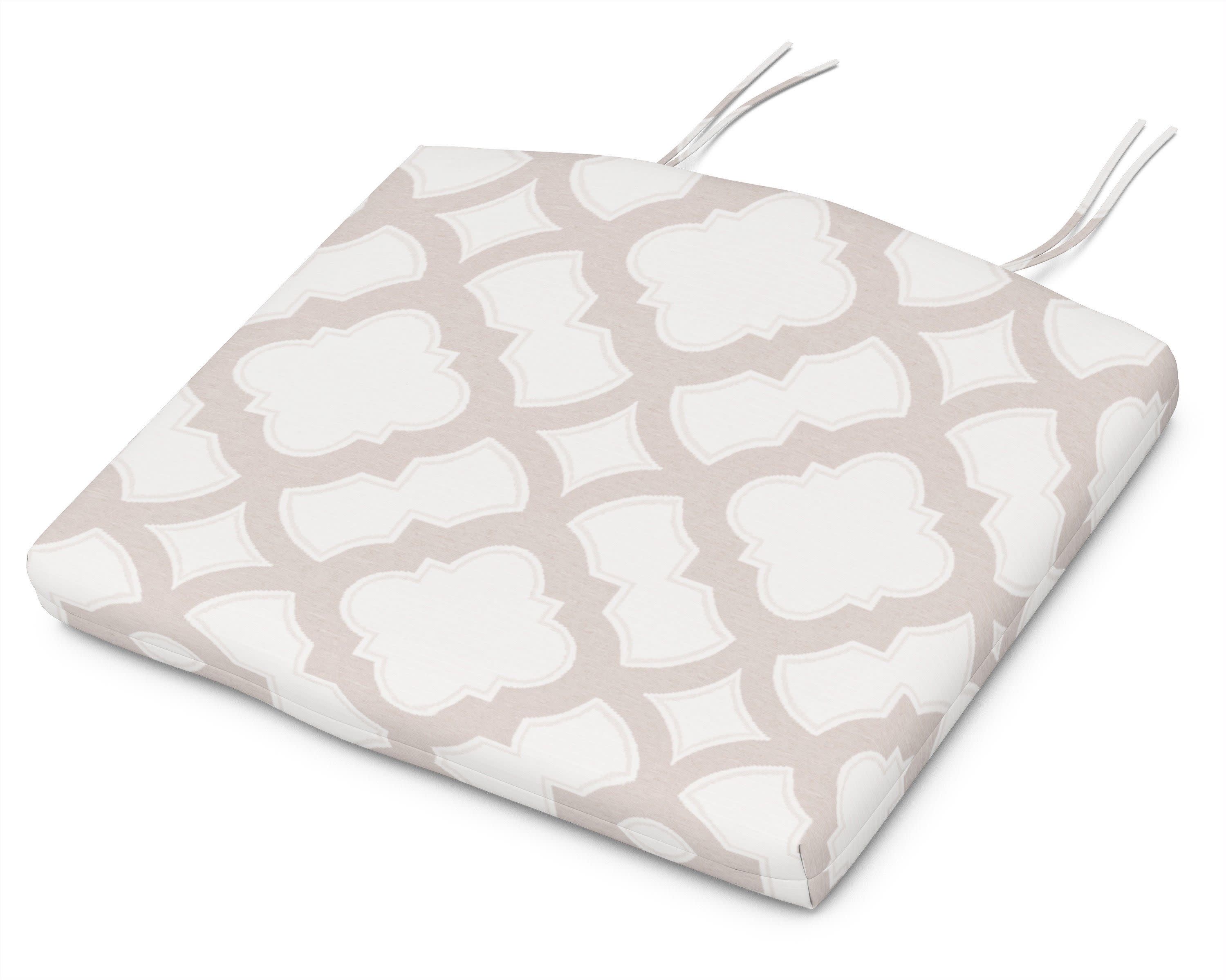 Standard Seat Cushion 18"D x 22"W x 2.5"H in Trellis Dune Burlap