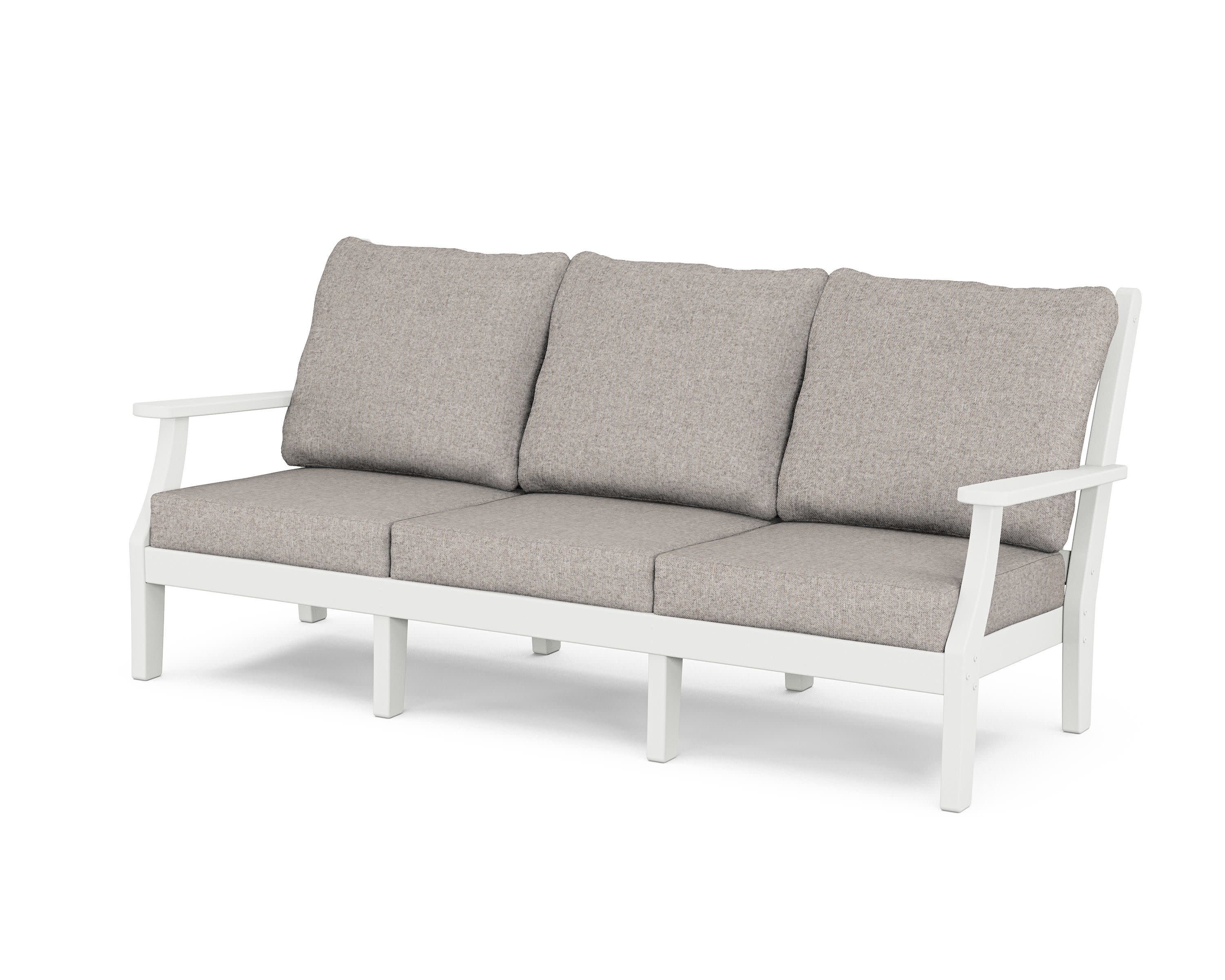 Wovendale Deep Seating Sofa in White / Weathered Tweed