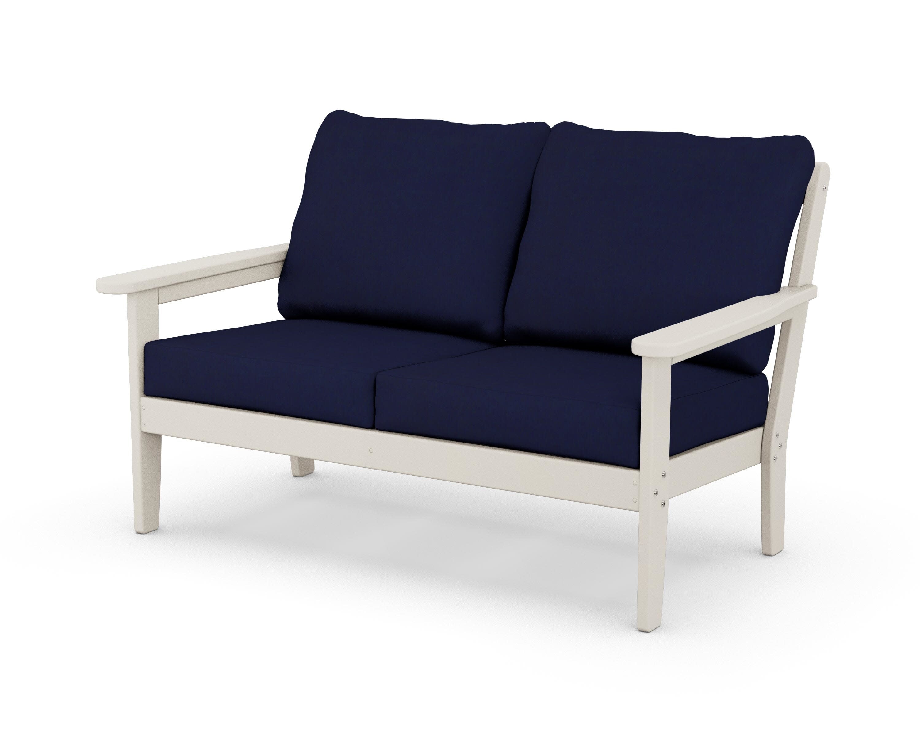 Cottage Deep Seating Loveseat in Sand / Navy