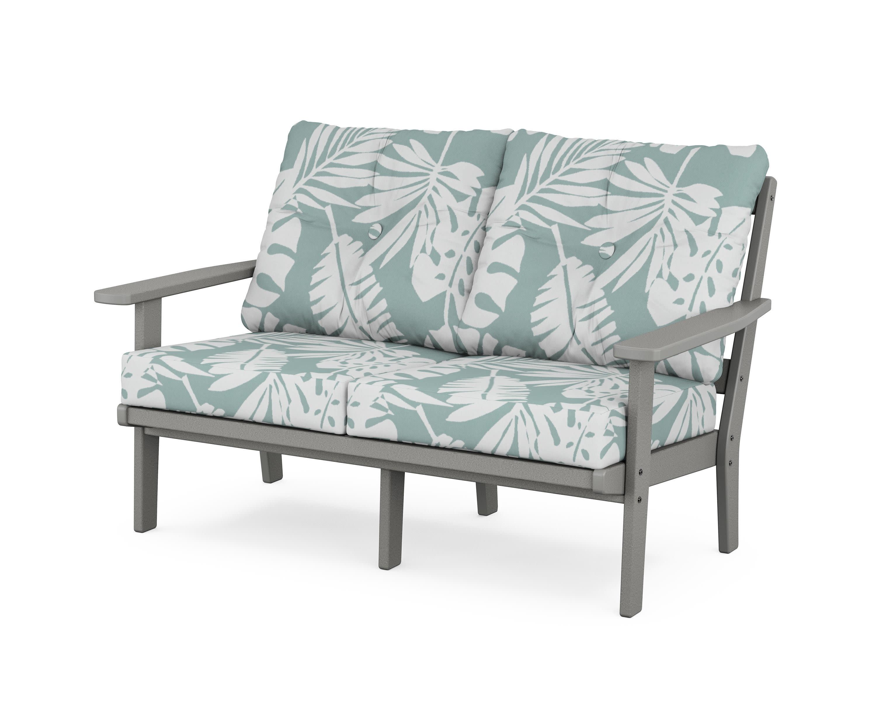 Prairie Deep SeatingLoveseat in Slate Grey / Leaf Glacier Spa