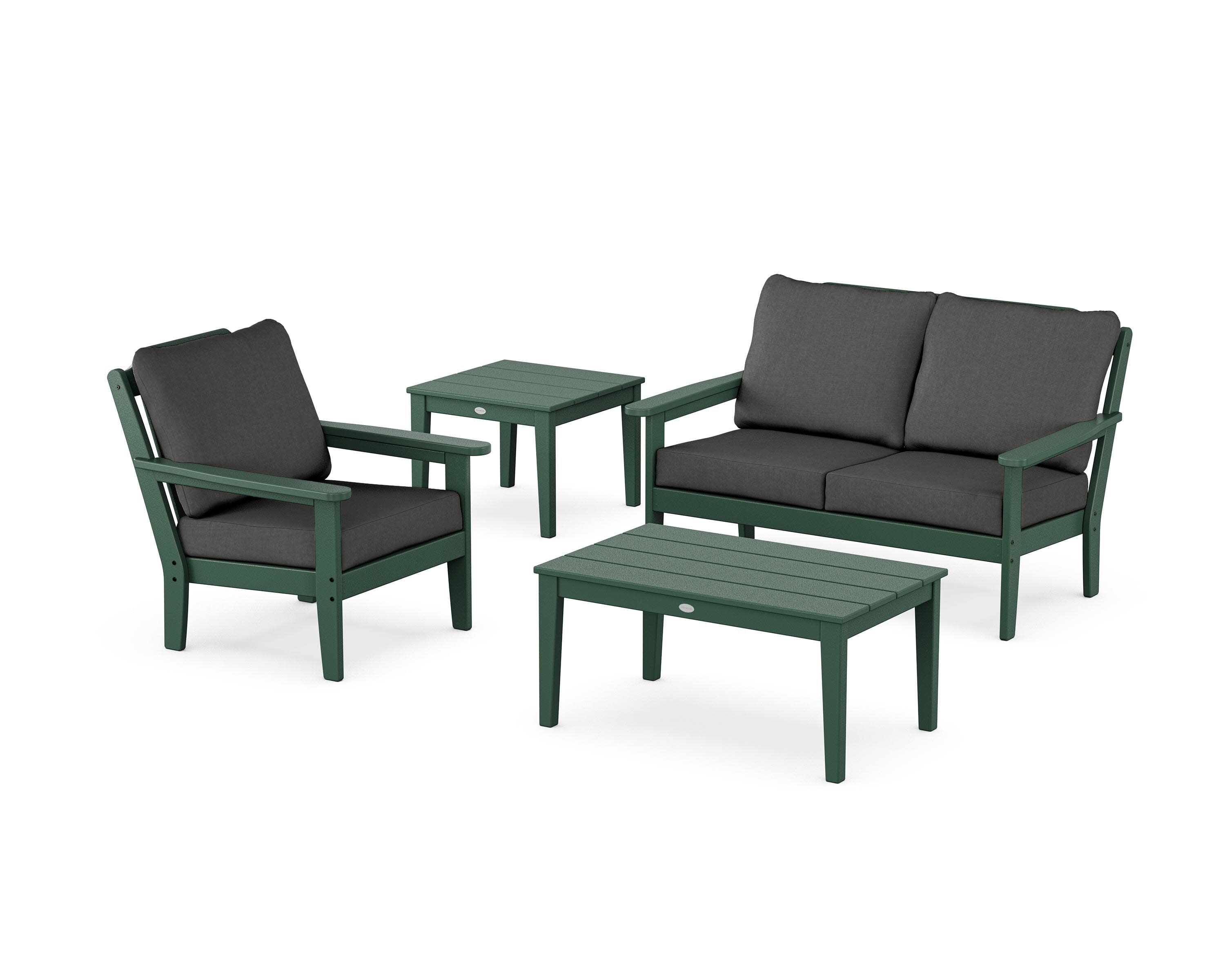 Wovendale 4-Piece Deep Seating Set in Green / Spectrum Carbon