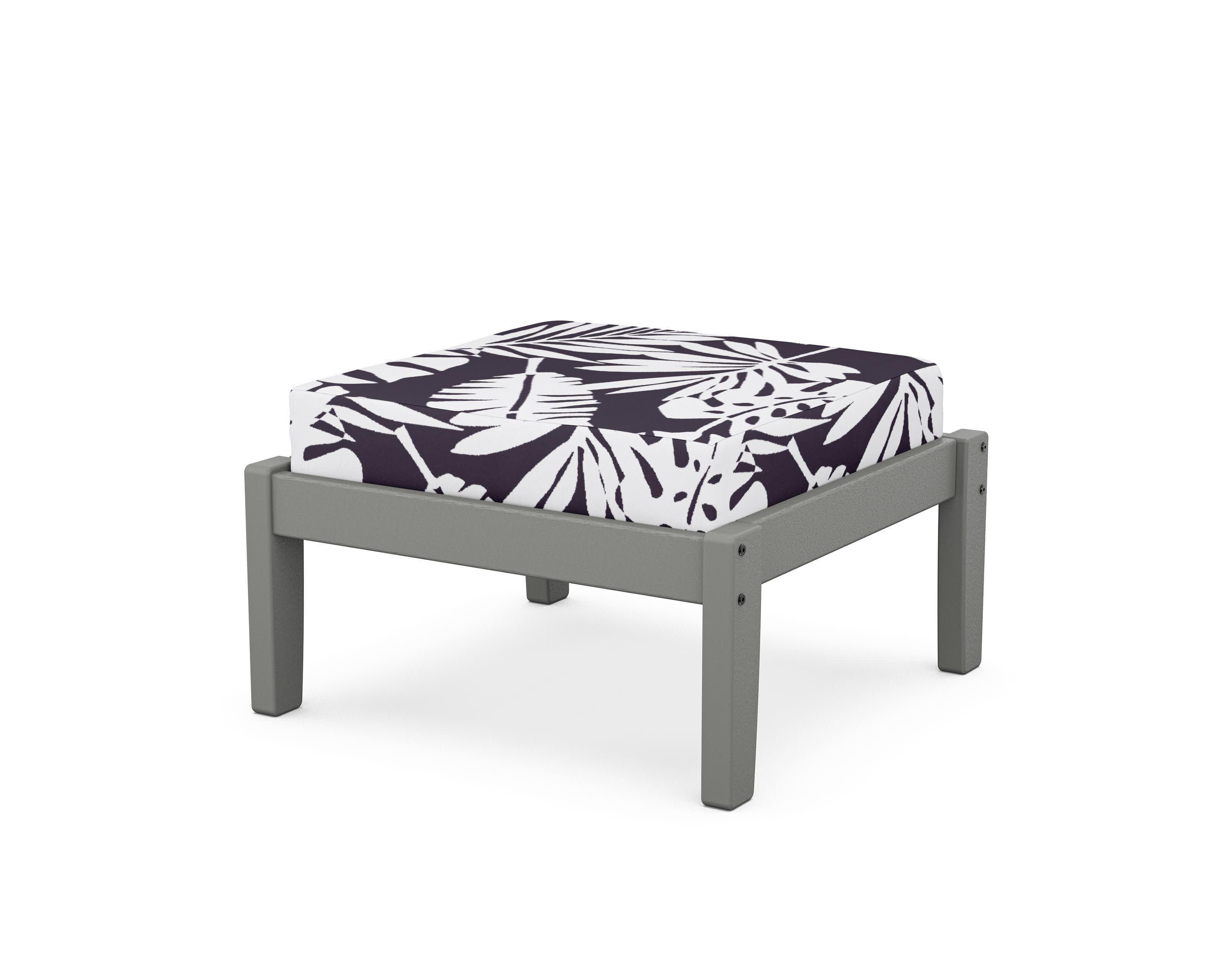 Deep Seating Ottoman in Slate Grey / Leaf Navy