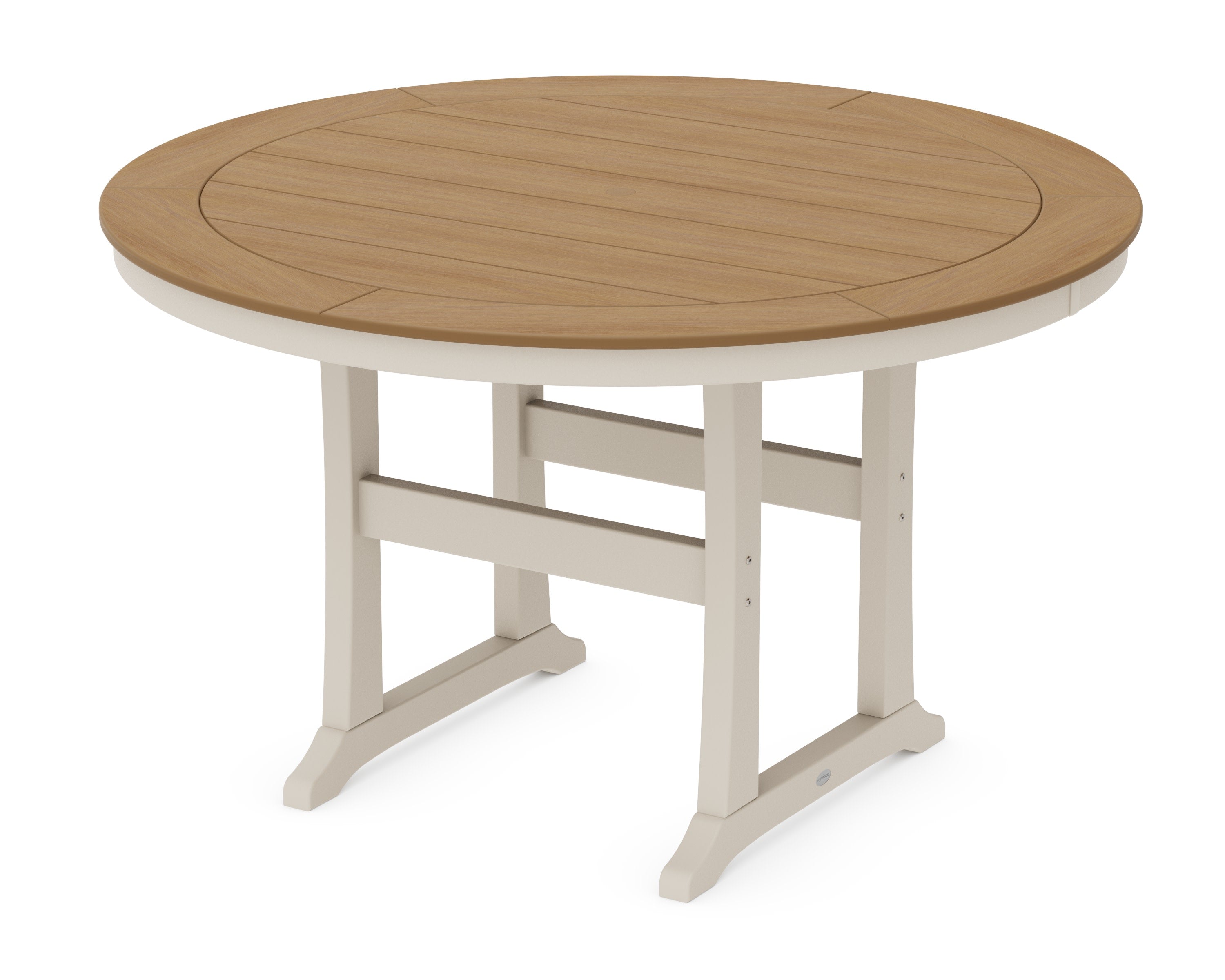 Nautical Trestle 60" Round Counter Table in Sand / Natural