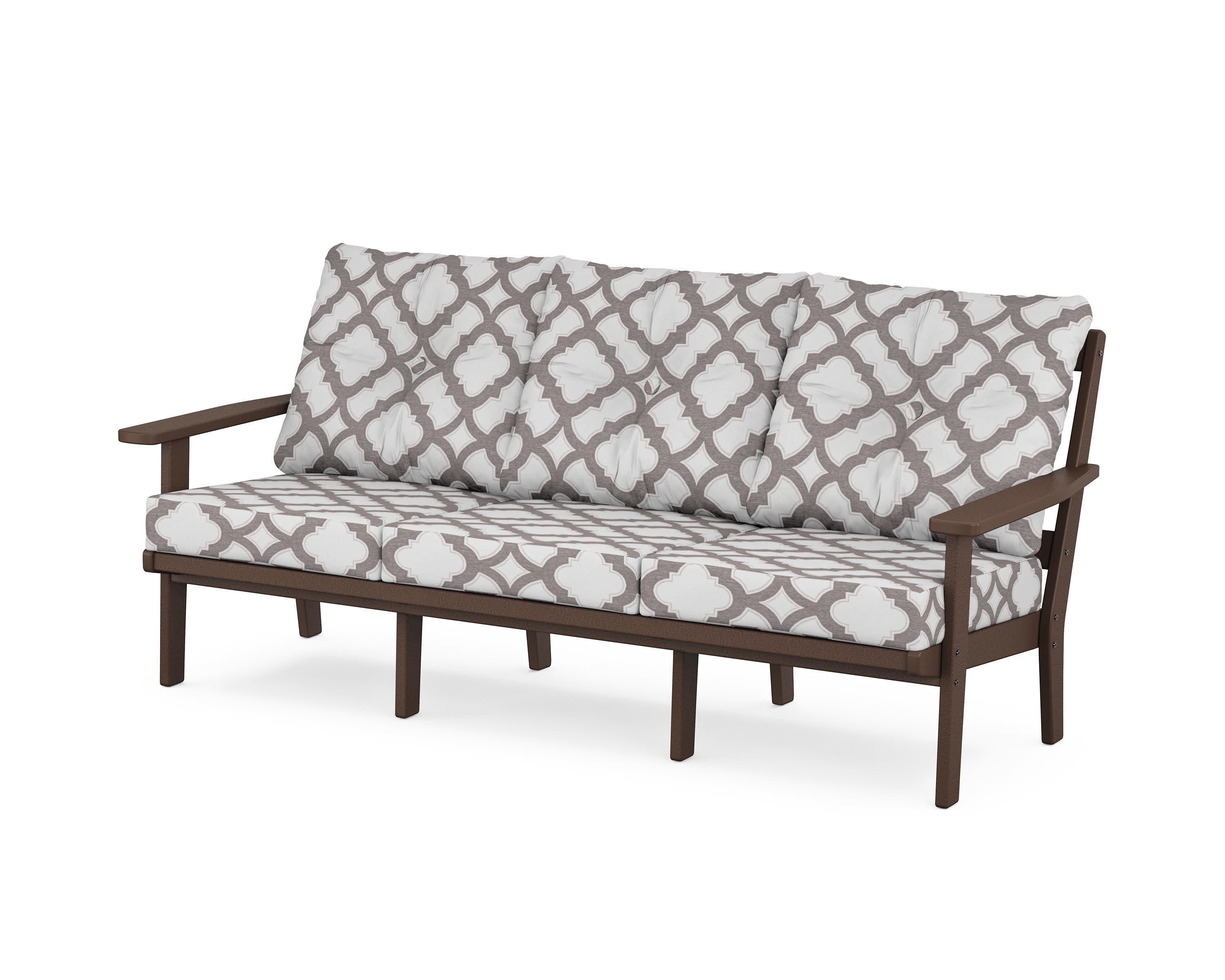 PrairieDeep Seating Sofa in Mahogany / Trellis Grey Mist