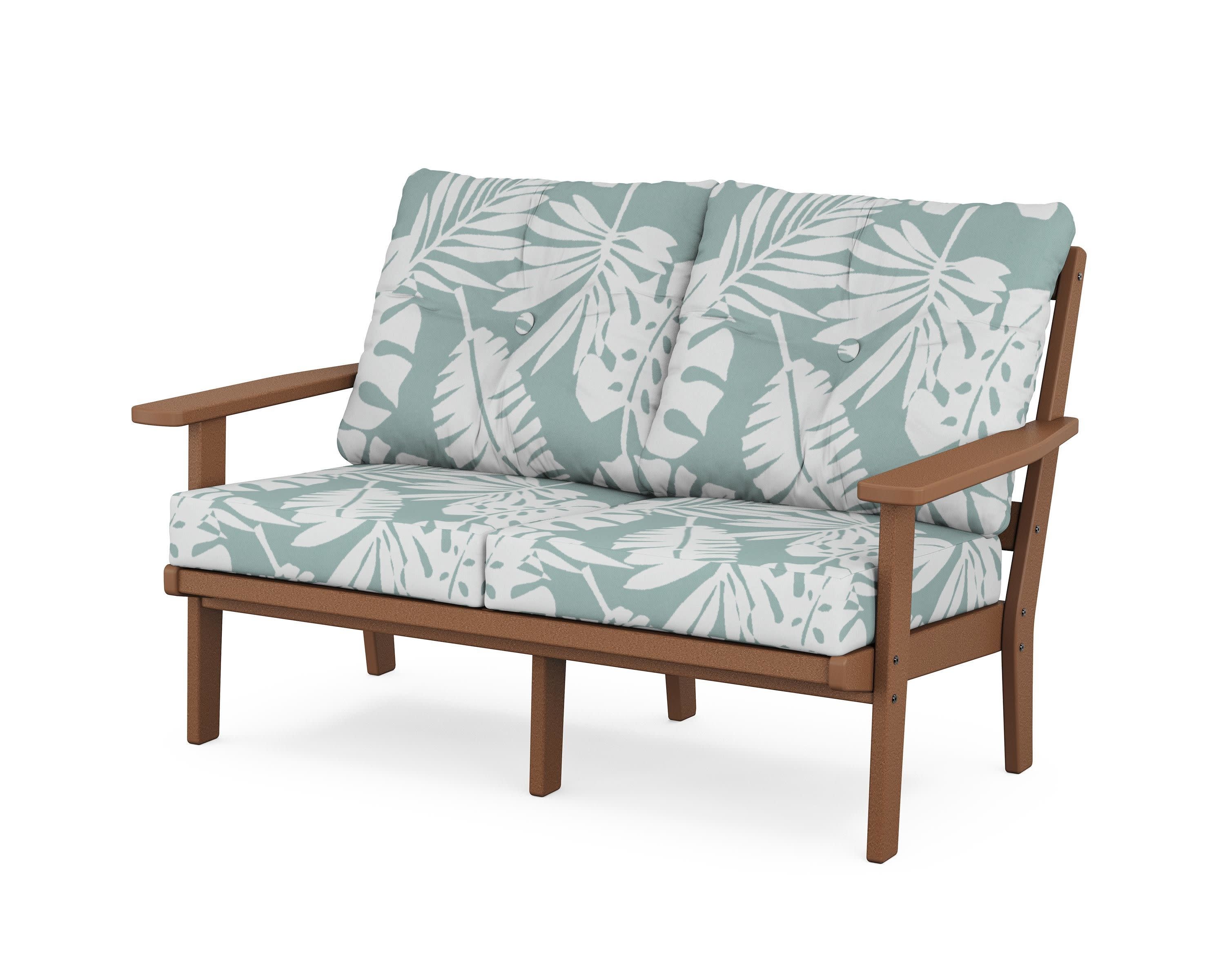 Prairie Deep SeatingLoveseat in Teak / Leaf Glacier Spa