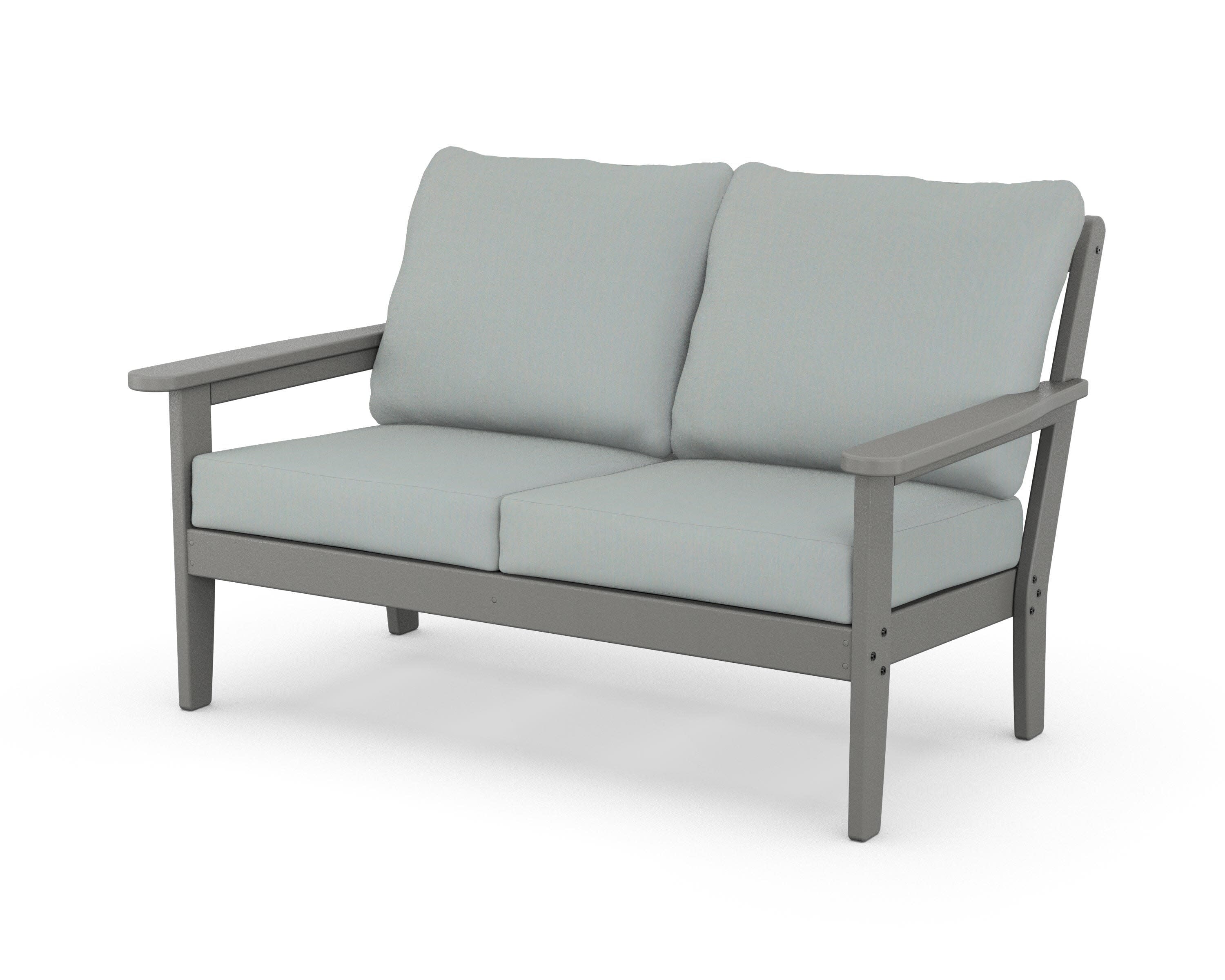 Cottage Deep Seating Loveseat in Slate Grey / Spa
