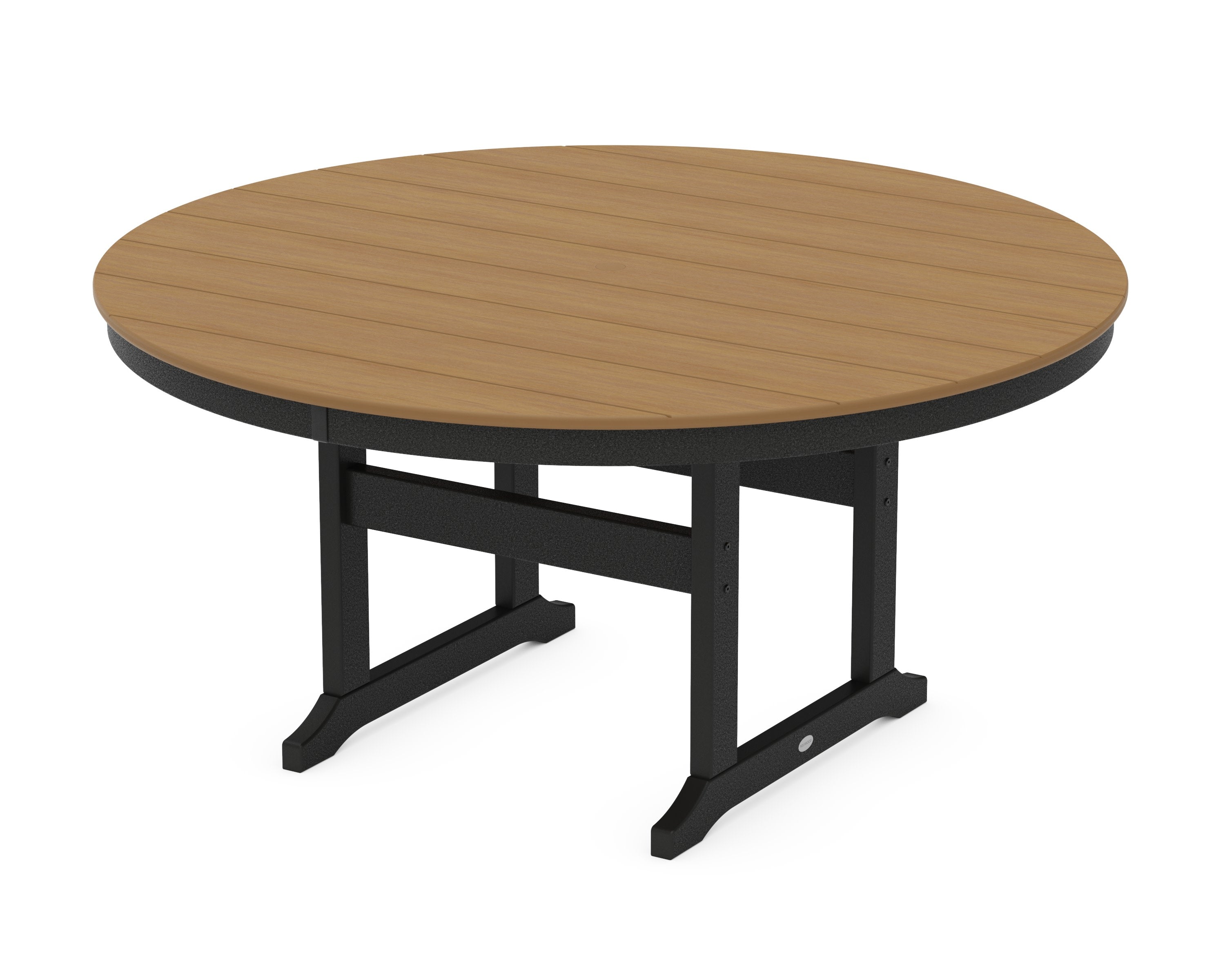 60" Round Farmhouse Dining Table in Black / Natural